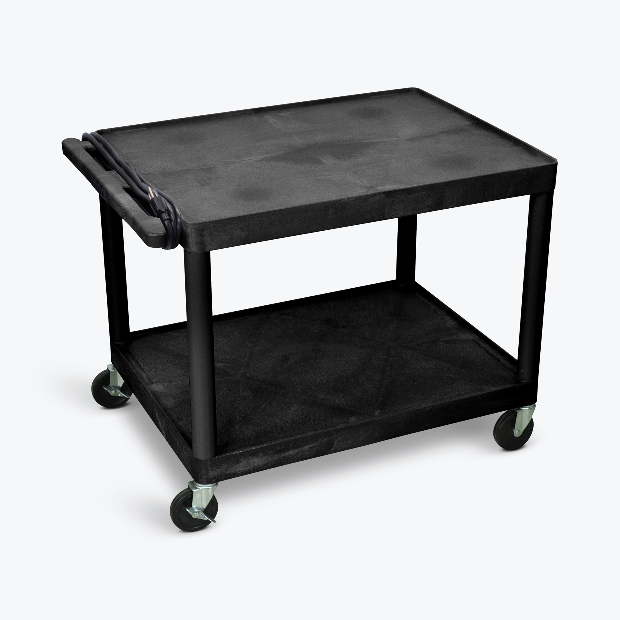 Luxor AV Cart — 27in. Height, Two Shelves, Electric, 200-Lb. Capacity, Model# LP27E-B