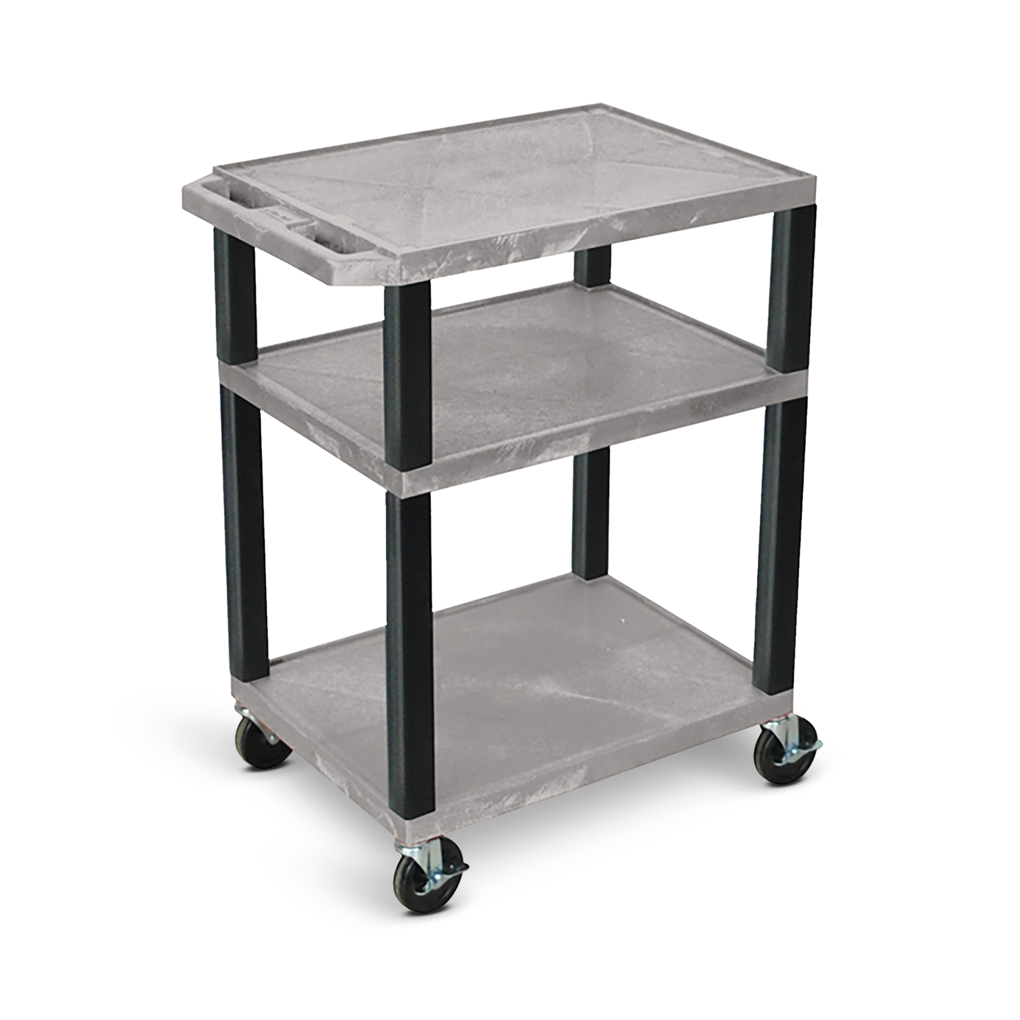 Luxor AV Cart — 34in. Height, Three Shelves, Black Legs, Model# WT34GYE-B
