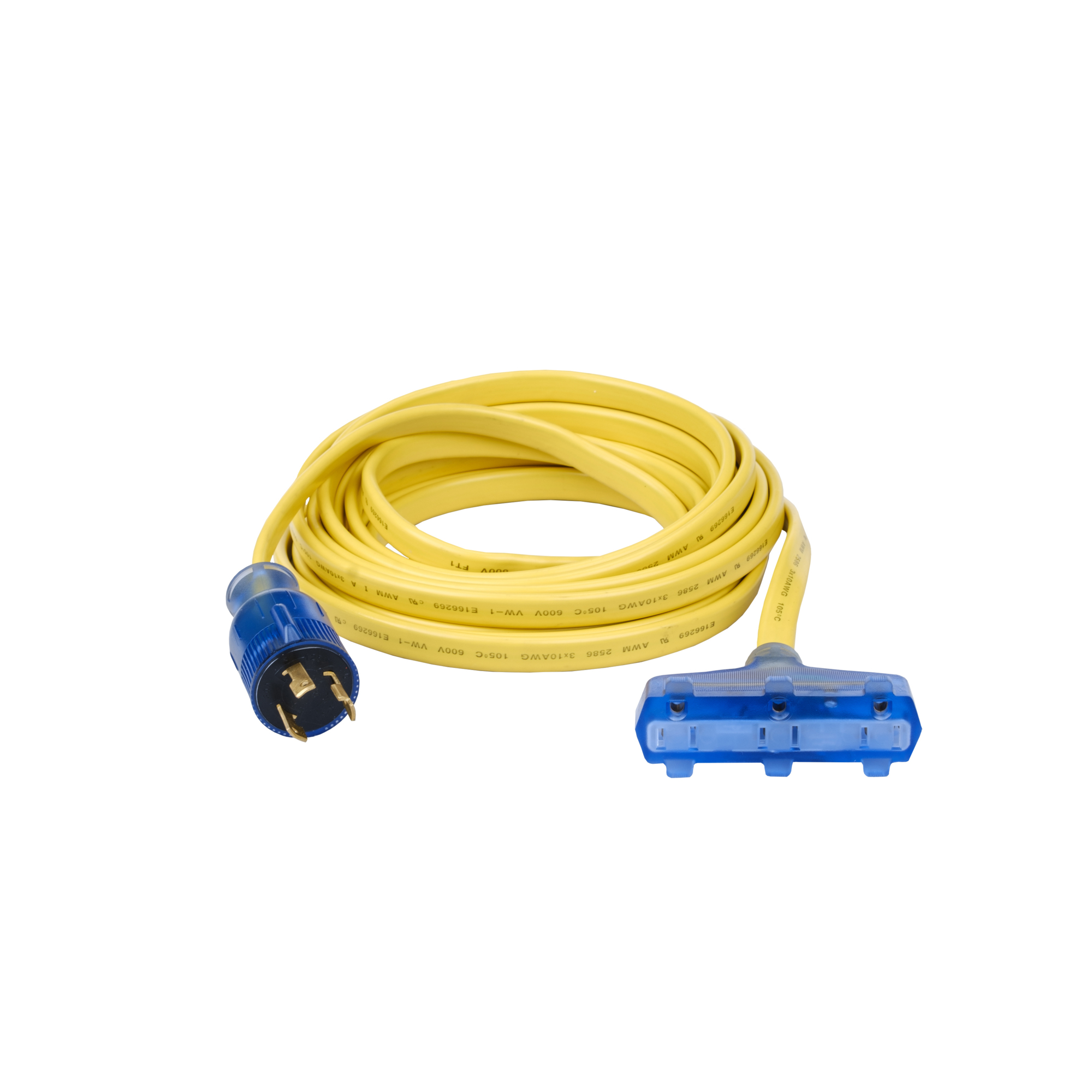 Pulsar Flat Generator Extension Cord — 25ft., 30A, 125V, 10-Gauge Wire, Model# PGA312