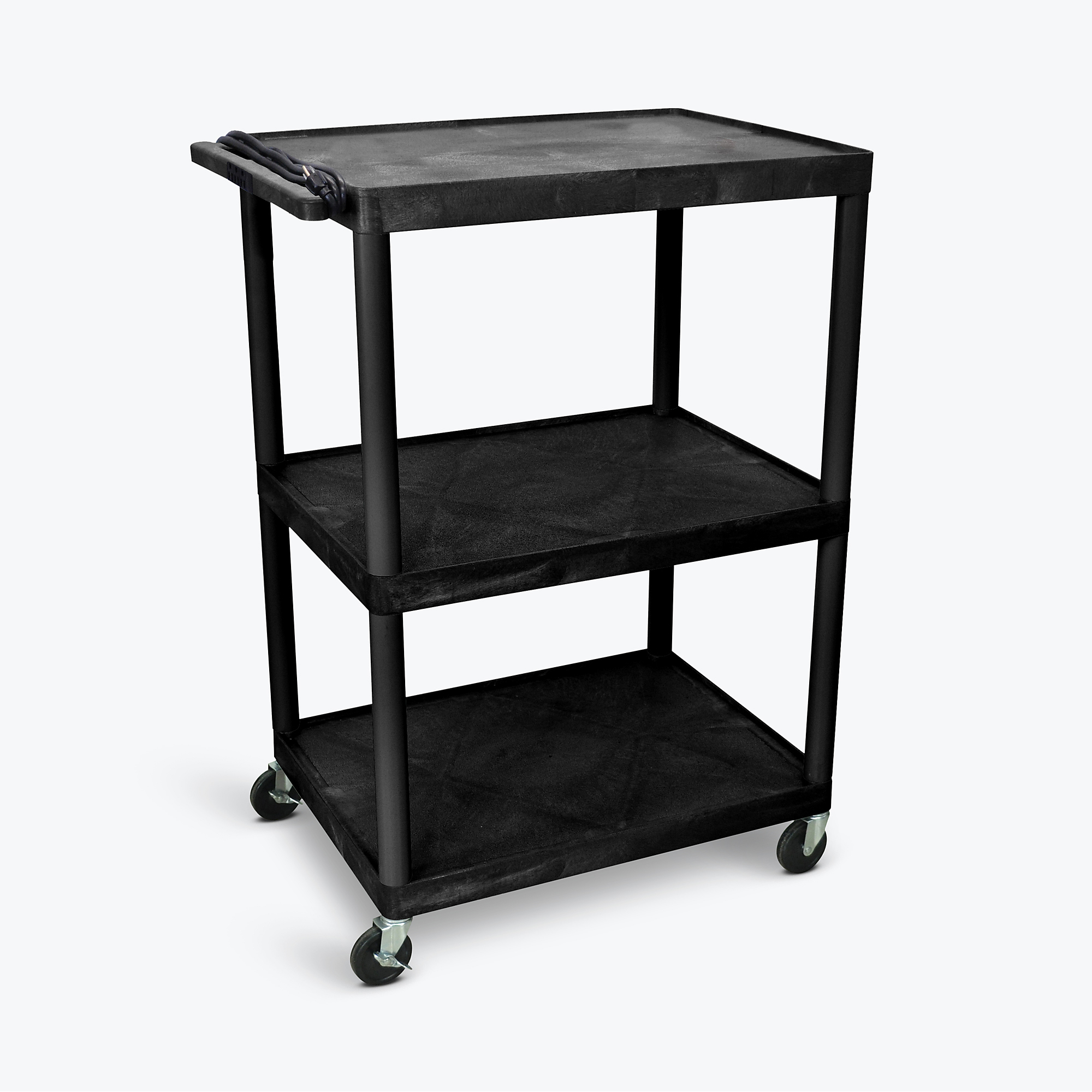 Luxor AV Cart — 48in.H, Three Shelves, 400-Lb. Capacity, Electric, Model# LP48E-B