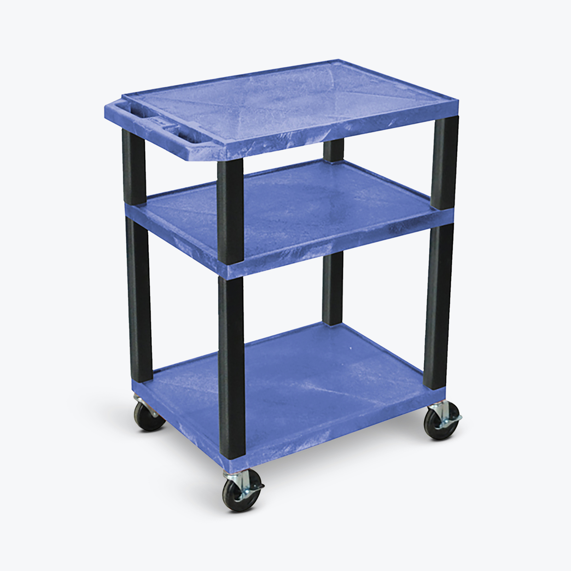 Luxor AV Cart — 34in. Height, 3 Shelves, Black Legs, Model# WT34BU-B