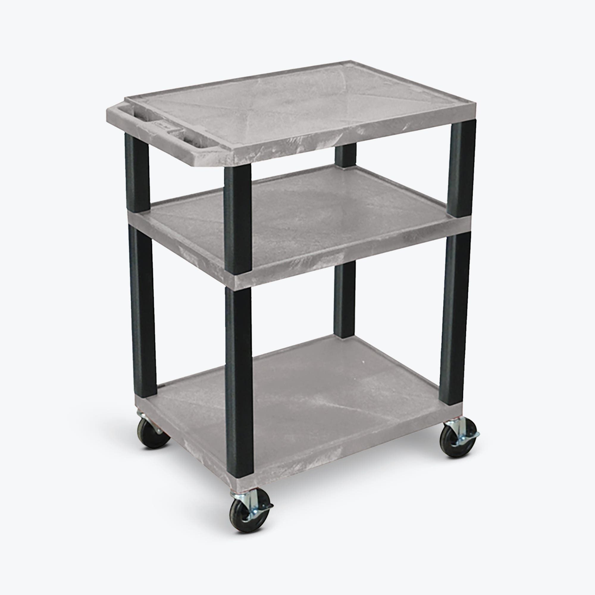 Luxor AV Cart — 34in. Height, Three Shelves, Black Legs, Model# WT34GY-B