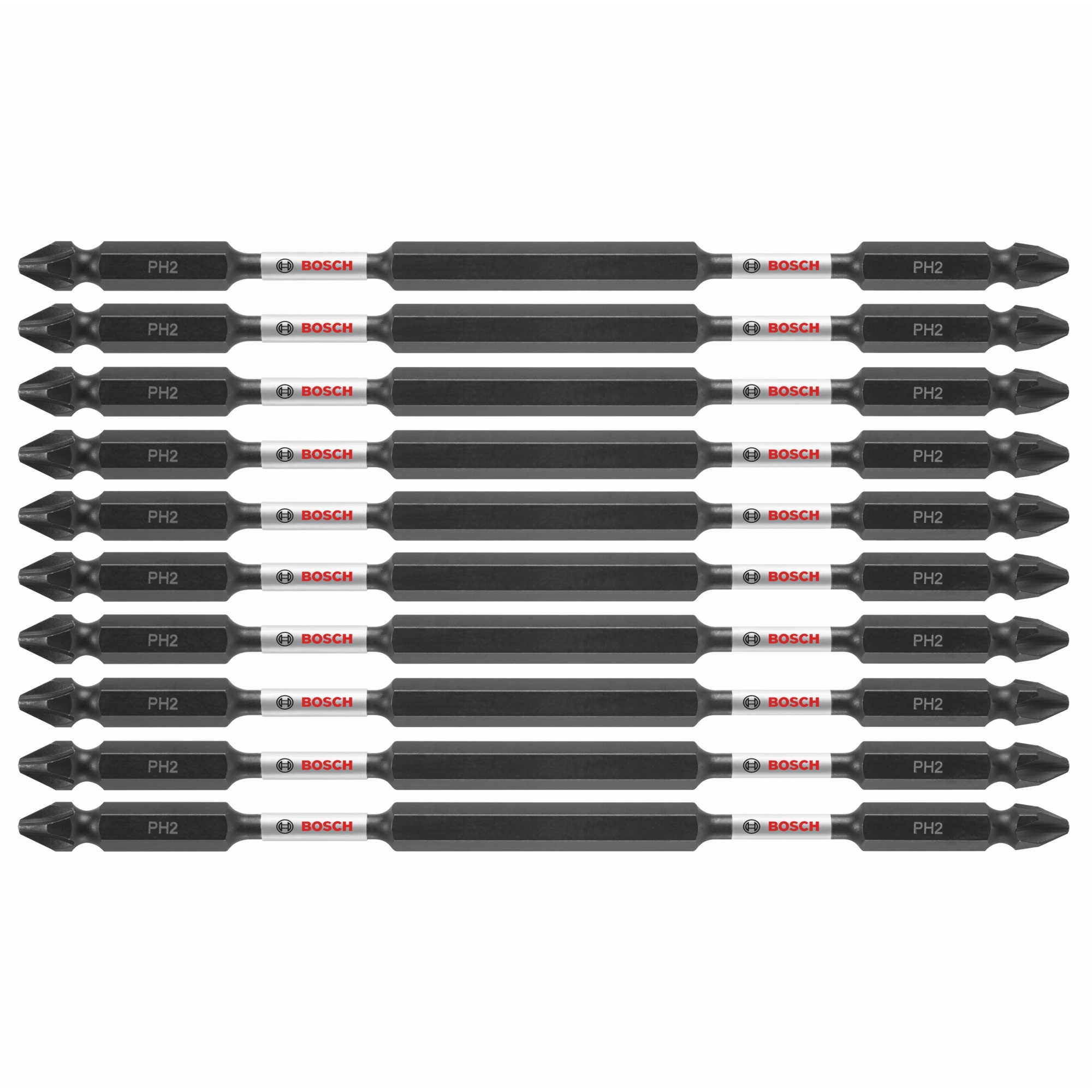 Bosch Impact Tough Double-Ended Bits — 6in. Phillips #2, 10 Pcs, Model# ITDEPH26B