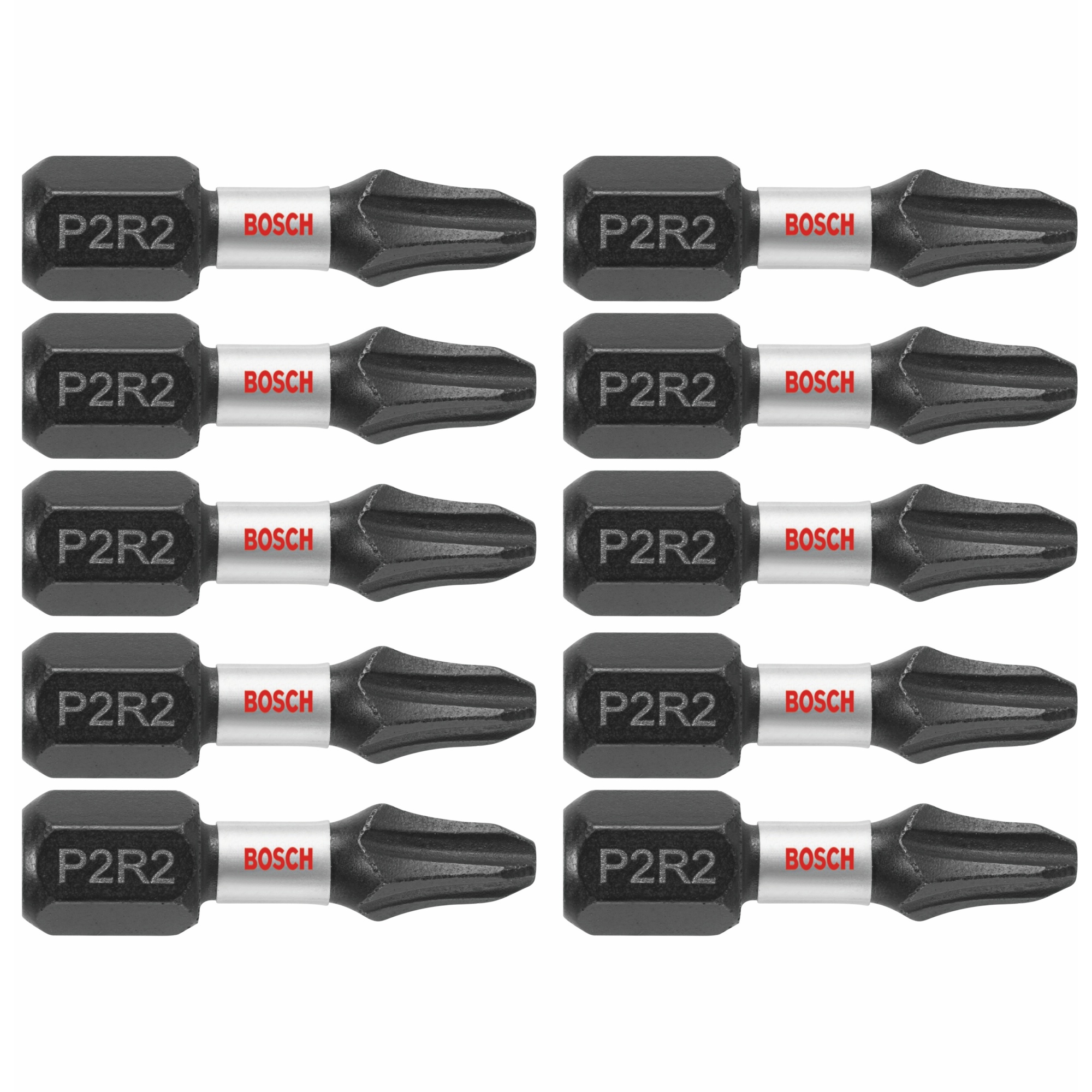 Bosch Impact Tough Insert Bits — 1in. Phillips/Square #2, 10-Pc. Bulk Pack, Model# ITP2R21B