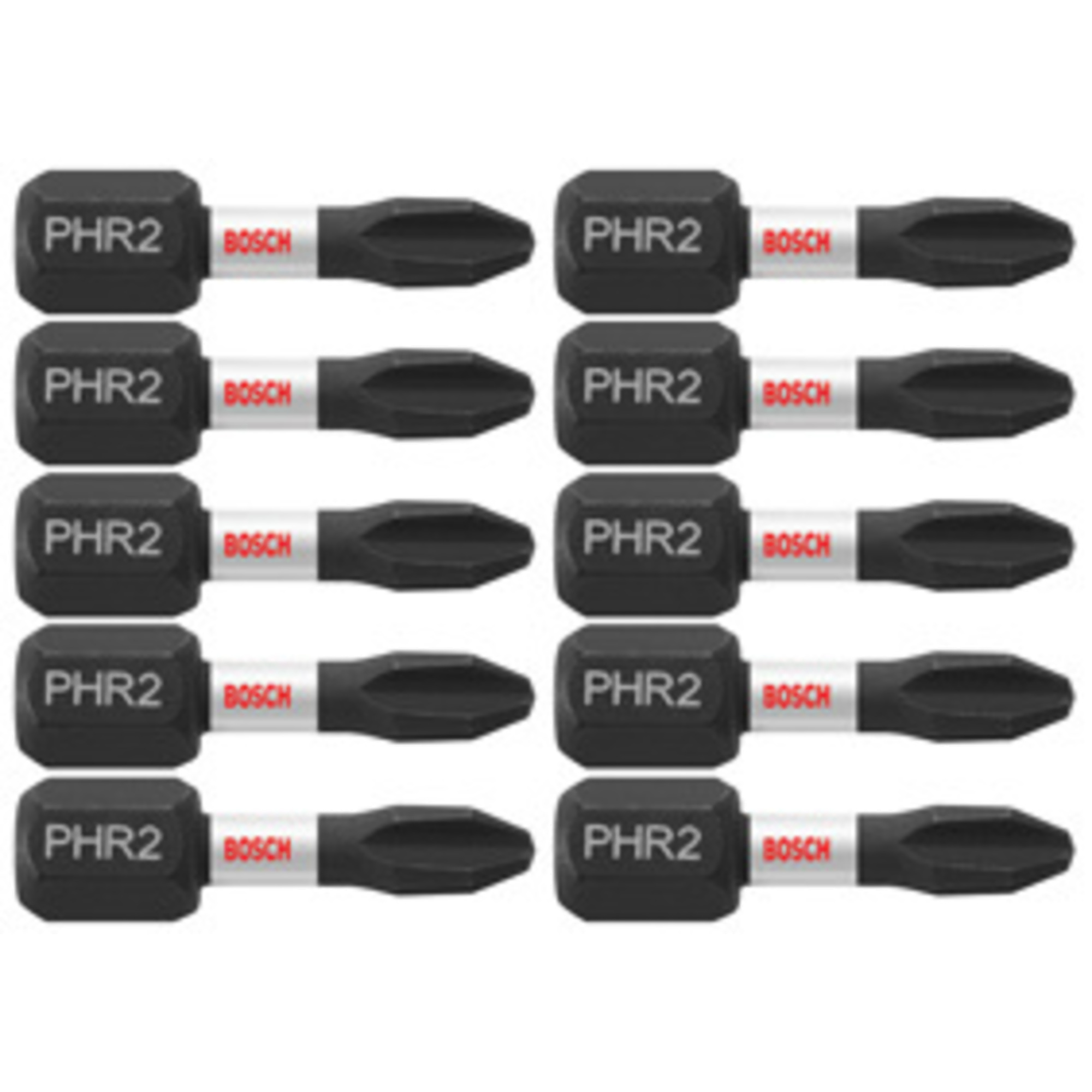 Bosch Impact Tough Phillips #2R Reduced Insert Bits — 1in., 10-Pc ...