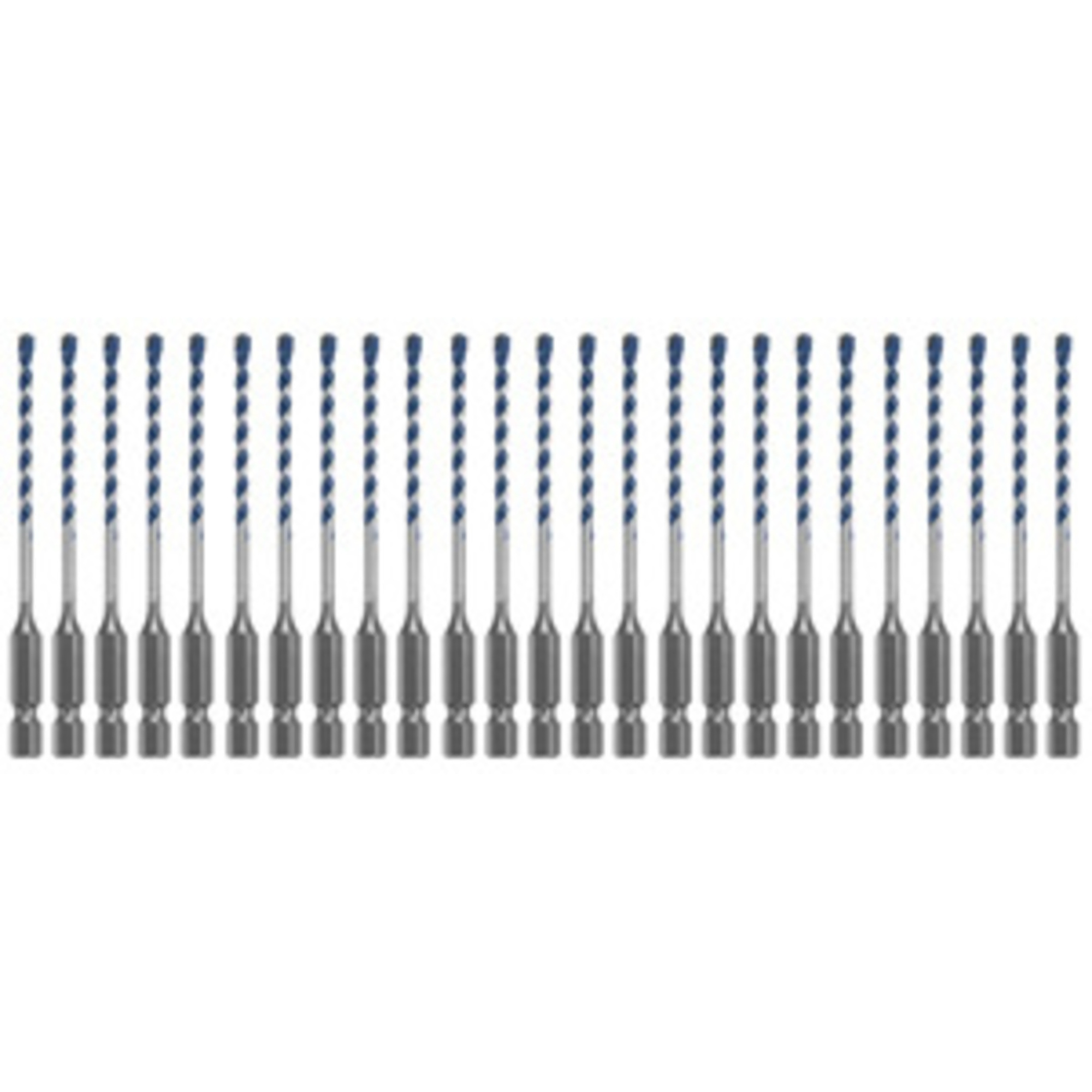 Bosch BlueGranite Turbo Carbide Hammer Drill Bits — 1/8in. x 4in., Hex Shank, Impact-Rated, 25 Pcs, Model# HCBG01B25T