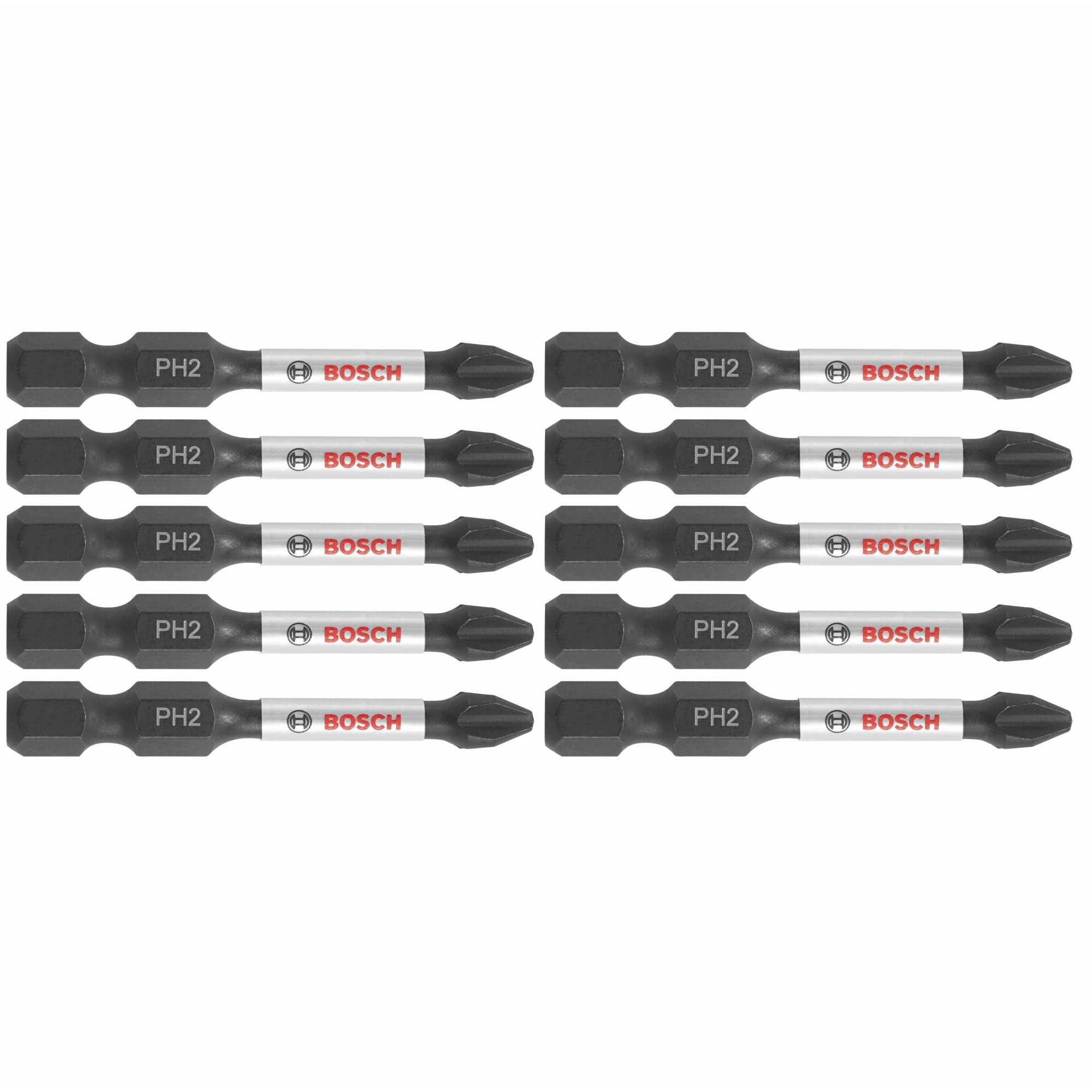 Bosch Impact Tough Phillips Power Bits — 2in., #2, 10 Pcs, Model# ITPH22B