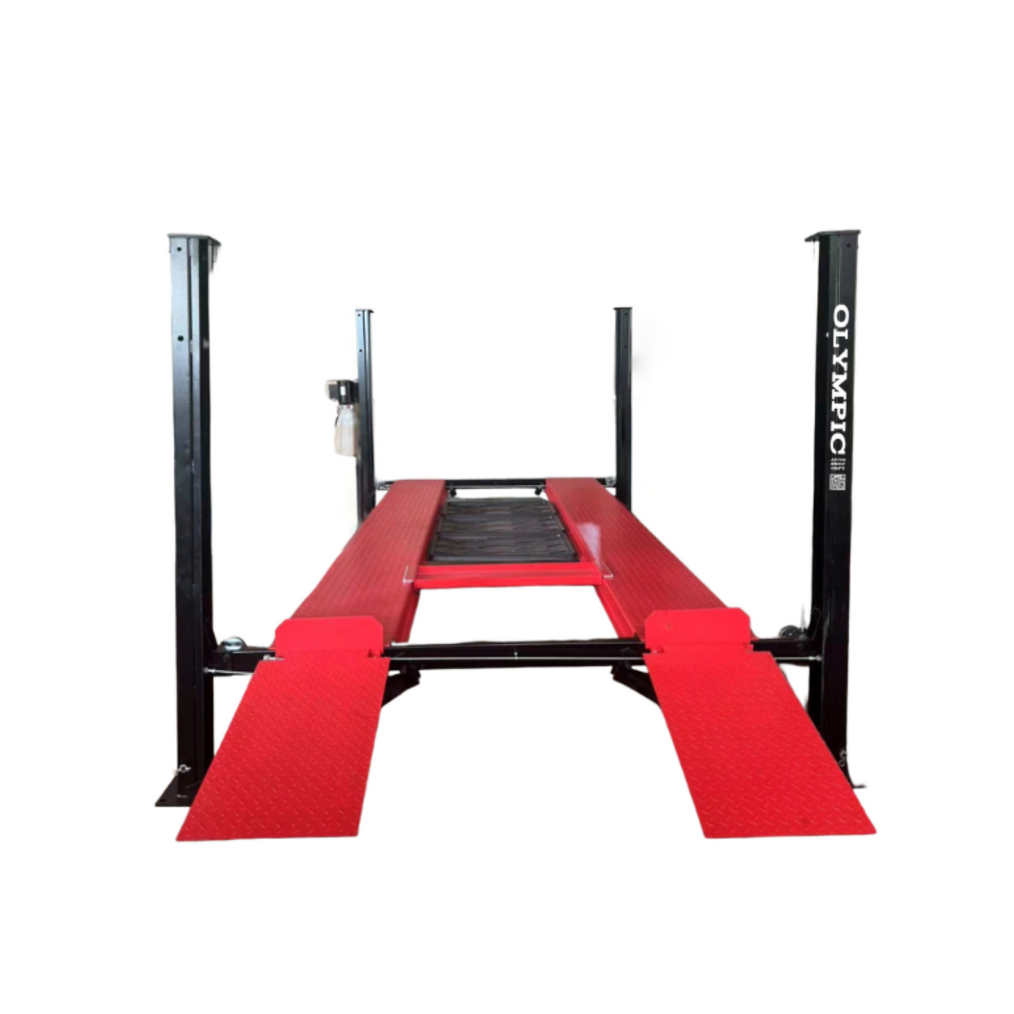Model: Olympic 4PHR-9X / 9,000-lb High-Rise 4-Post Lift / Fits Trucks & SUVs / 10-Year Warranty