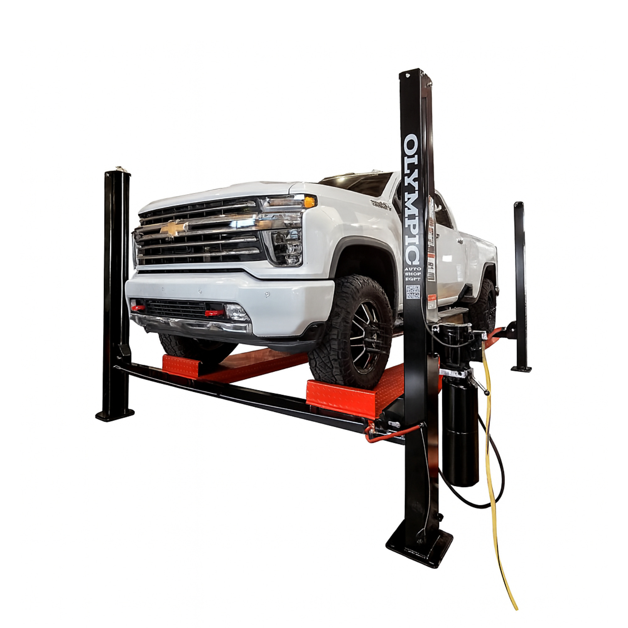 Model: Olympic 4PXL-10 / “The Dually” Portable 10,000 lb. Maintenance & Storage Lift / Adjustable Width Runway / 84? Storage Space / 125? Between Posts / 195? Platform Length / 10-Year Warranty / SHIPS FREE!