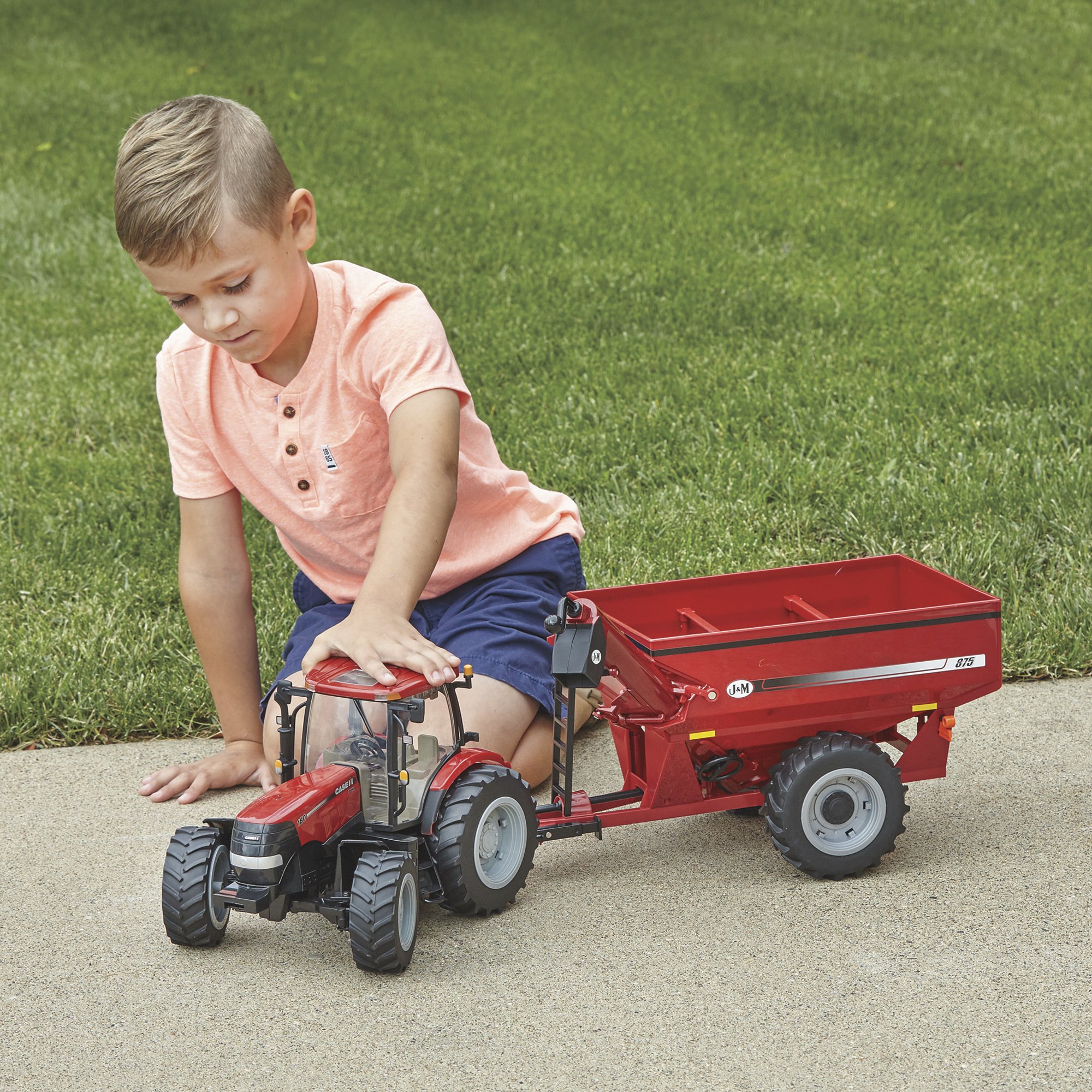 TOMY Ertl Big Farm Case IH Tractor with J&M Grain Cart Playset —