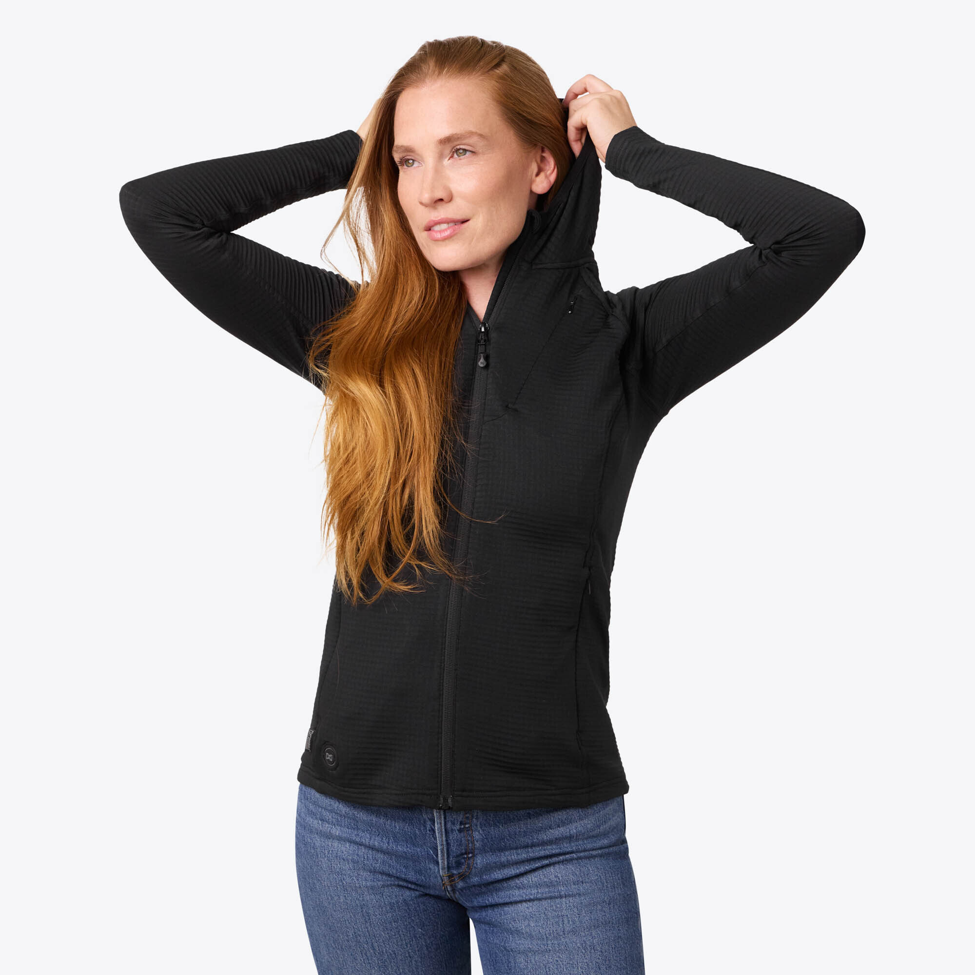 Mobile Warming Element Mid-Layer Full Zip Hoodie BLK