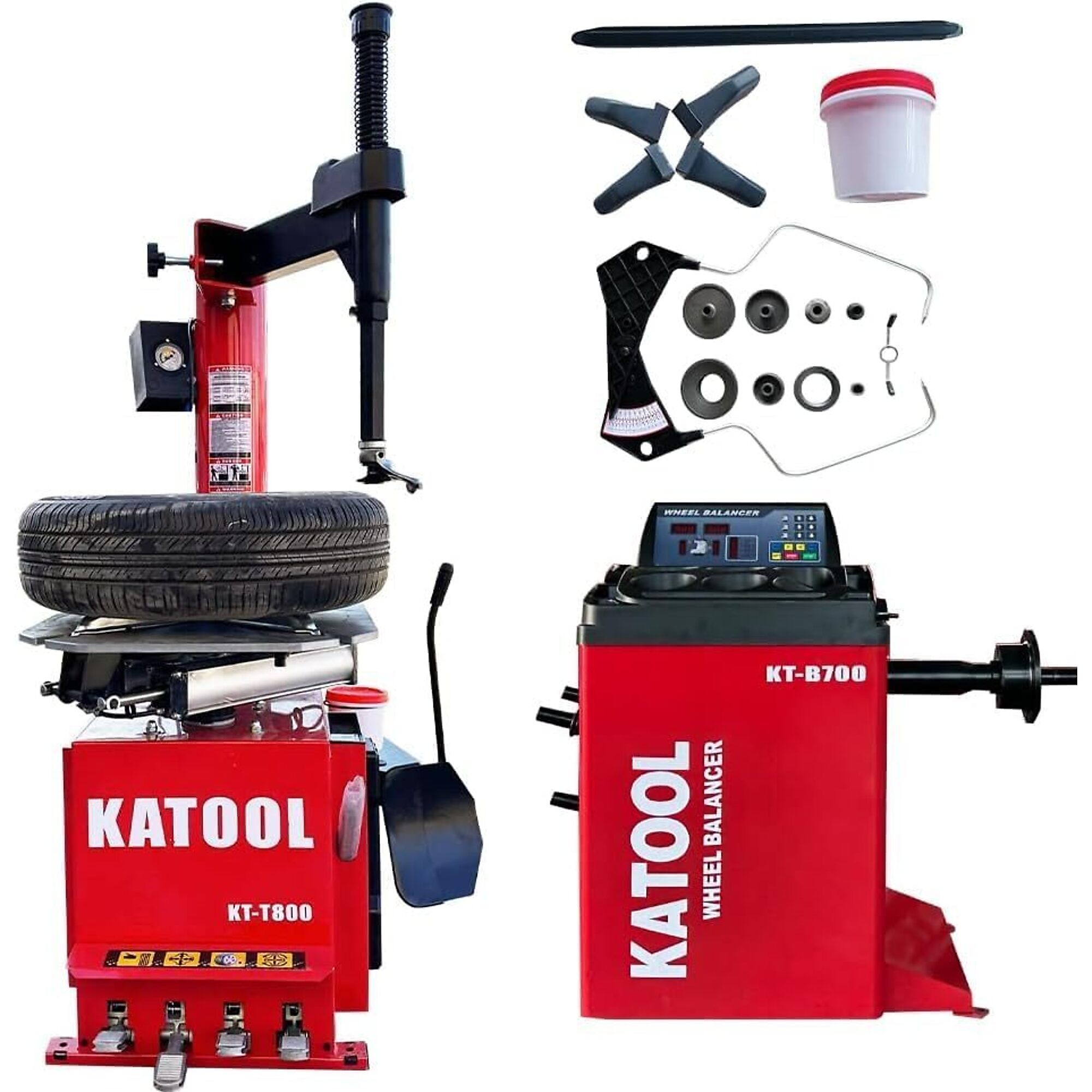 Katool Tire Changer and Wheel Balancer Combo — Model# KT-T800 + KT-B700 w/ motorcycle adaptors