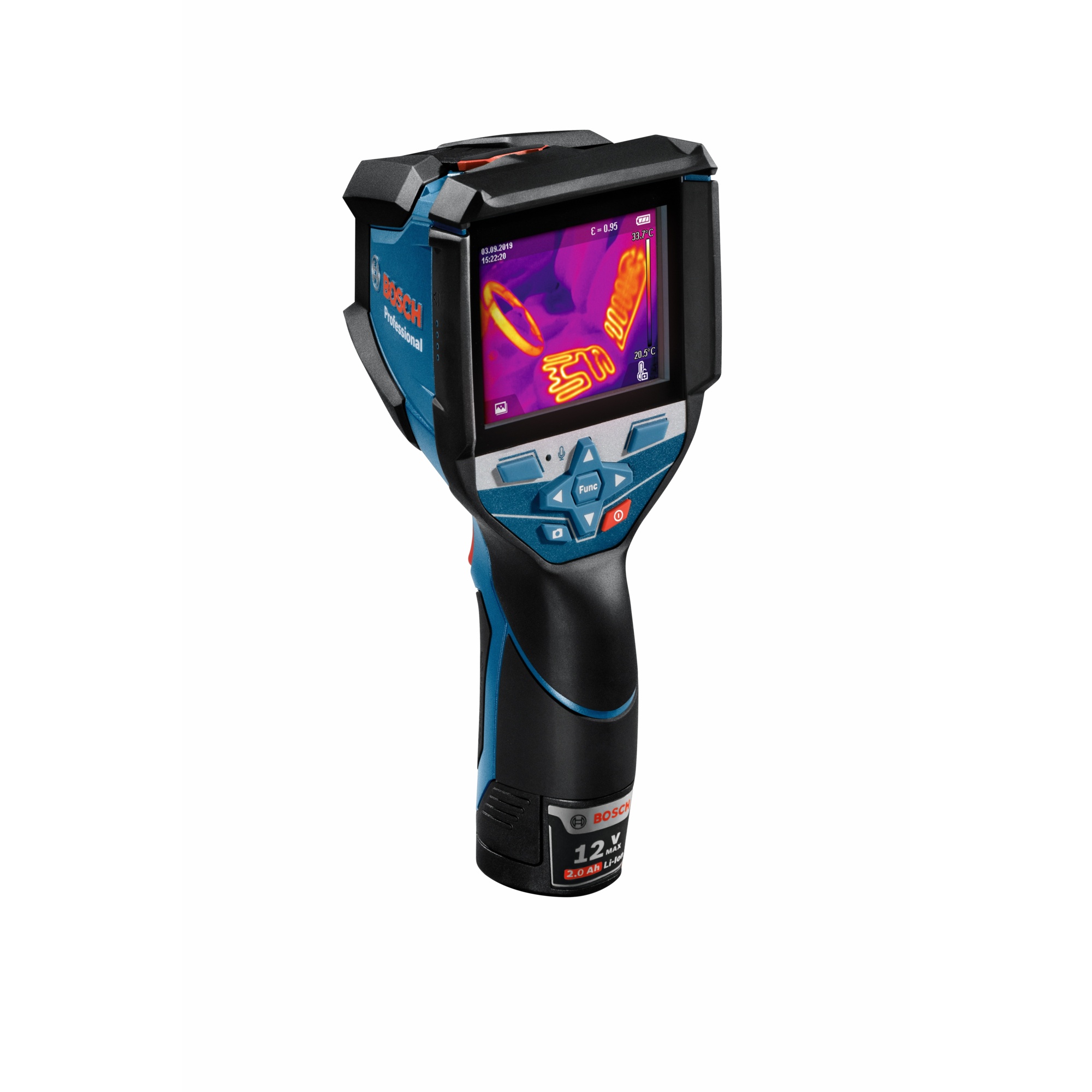 Bosch 12V Max Connected Thermal Camera — High-Resolution Display, -4°F to 1112°F Range, IP54 Rated, Model# GTC600C