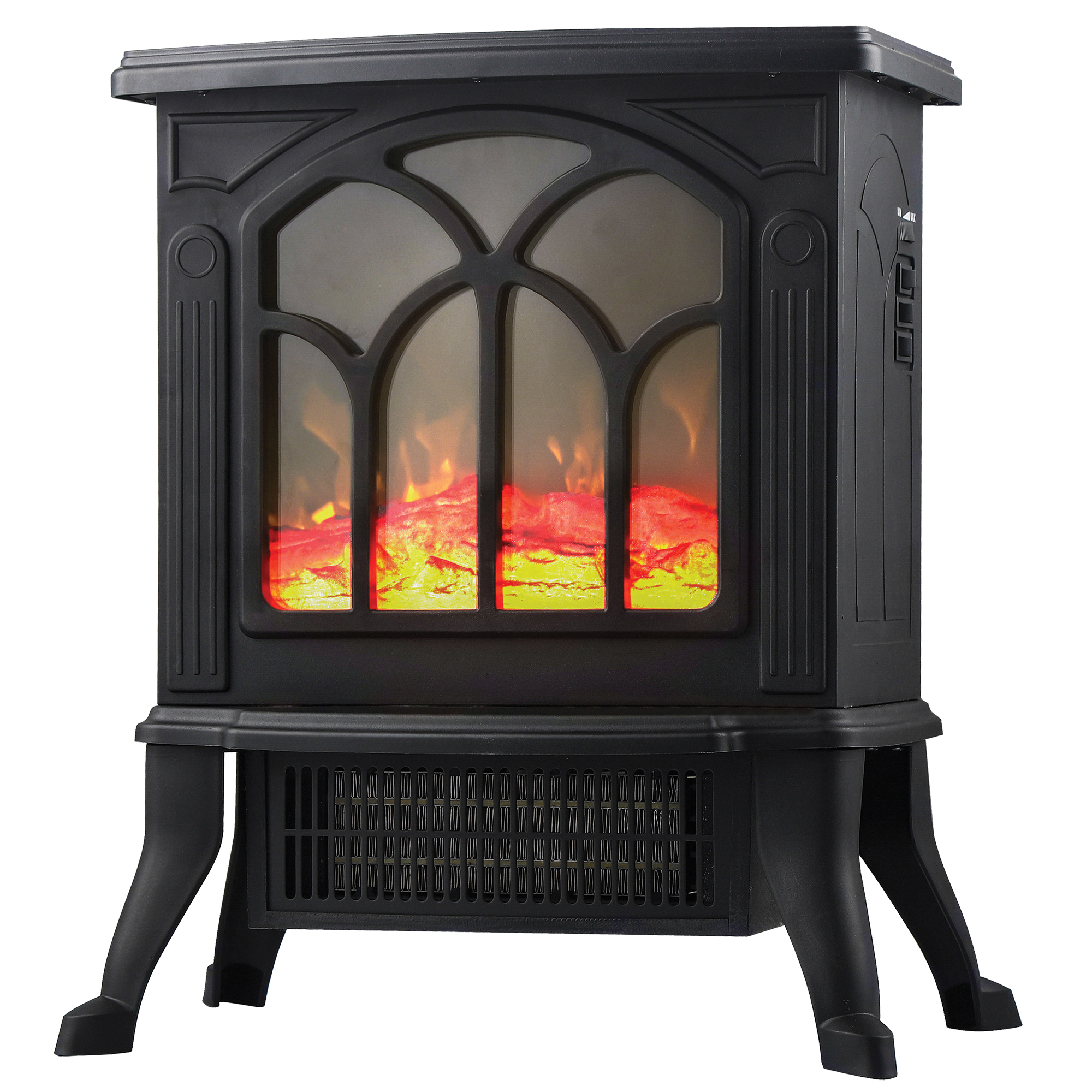 Comfort Glow Sanford Freestanding Electric Stove — 1,500W, 5,120 BTUs, Real Flame Look, Black, Model# ES4195