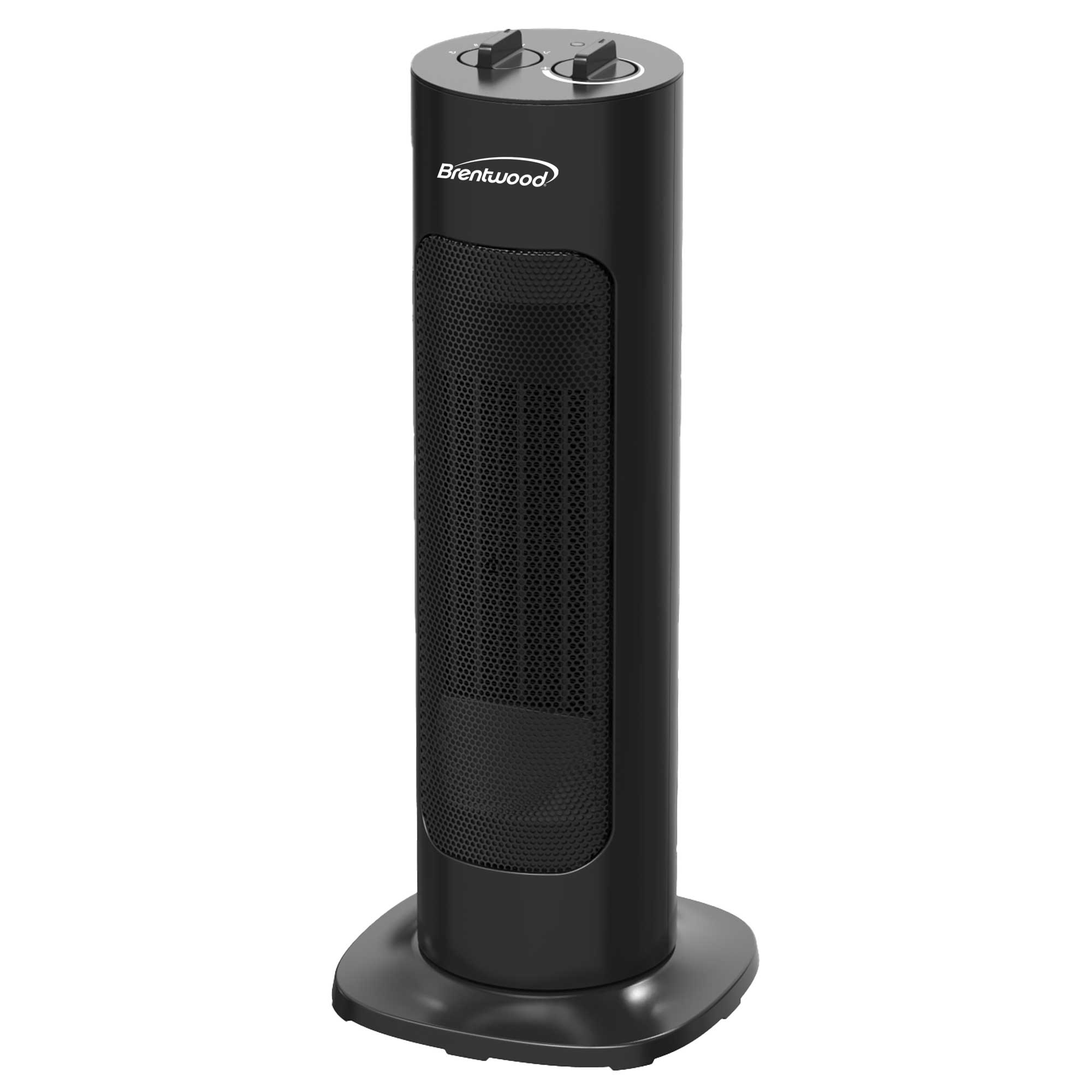 Brentwood Portable Ceramic Space Heater and Fan — 1,500W, Adjustable Thermostat, Safety Tip-Over Switch, Black, Model# H-C1618BK
