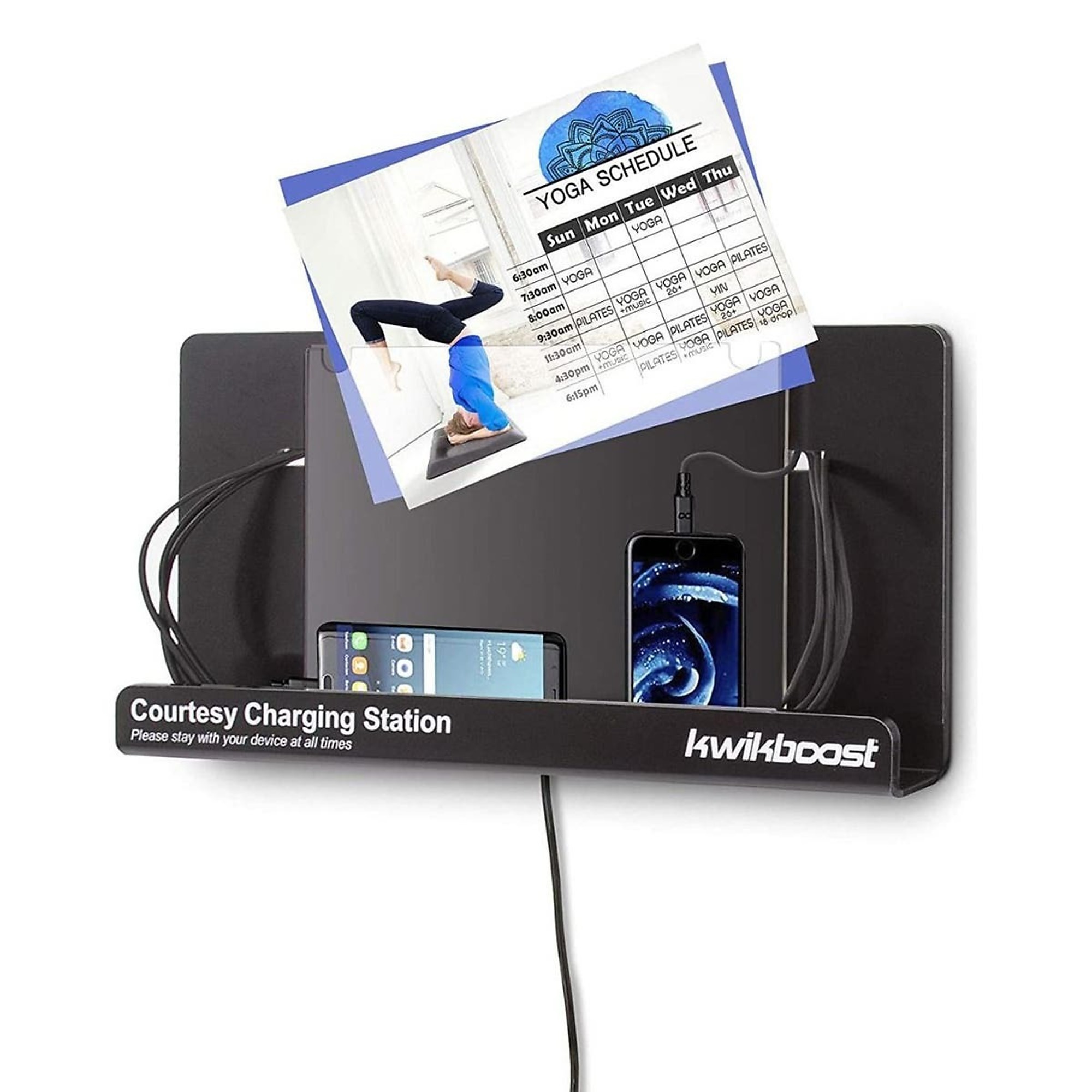 Luxor KwikBoost Basic Courtesy Charging Station — Wall Mounted, Acrylic Sign Holder, Model# KB99034