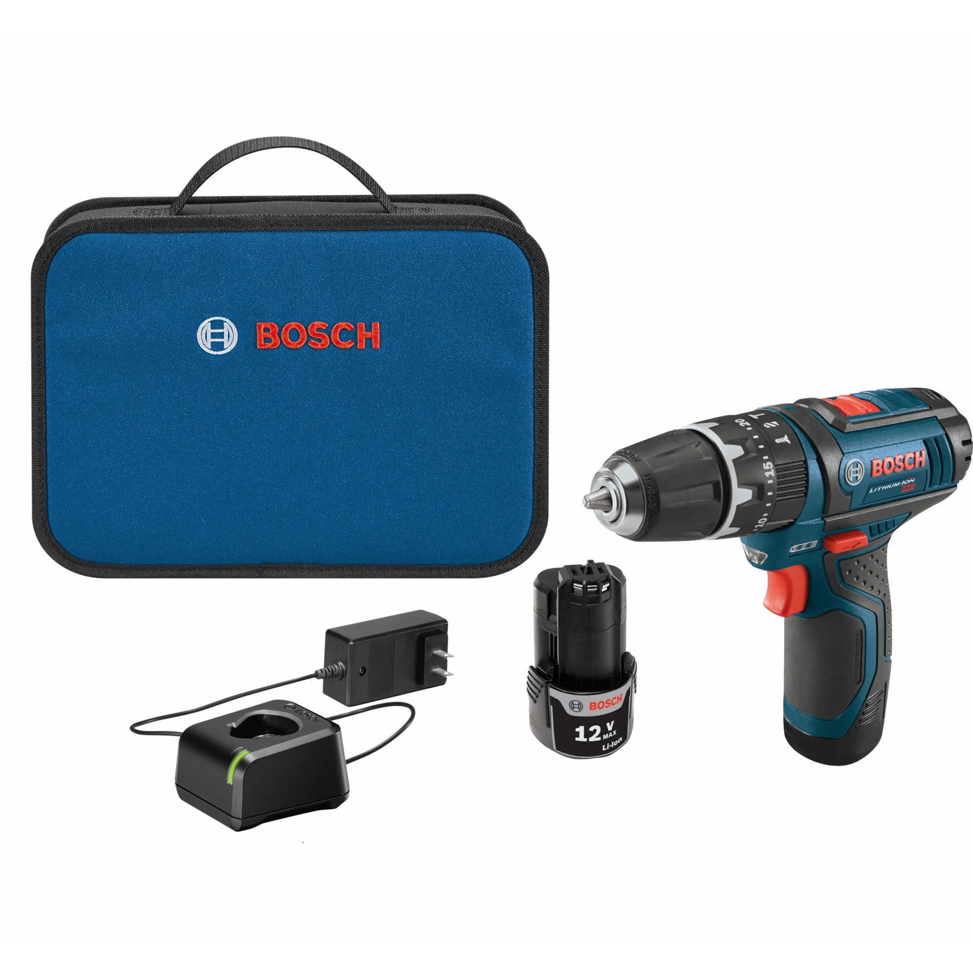 Bosch 12V Max Hammer Drill/Driver Kit — 3/8in., Model# PS130-2A