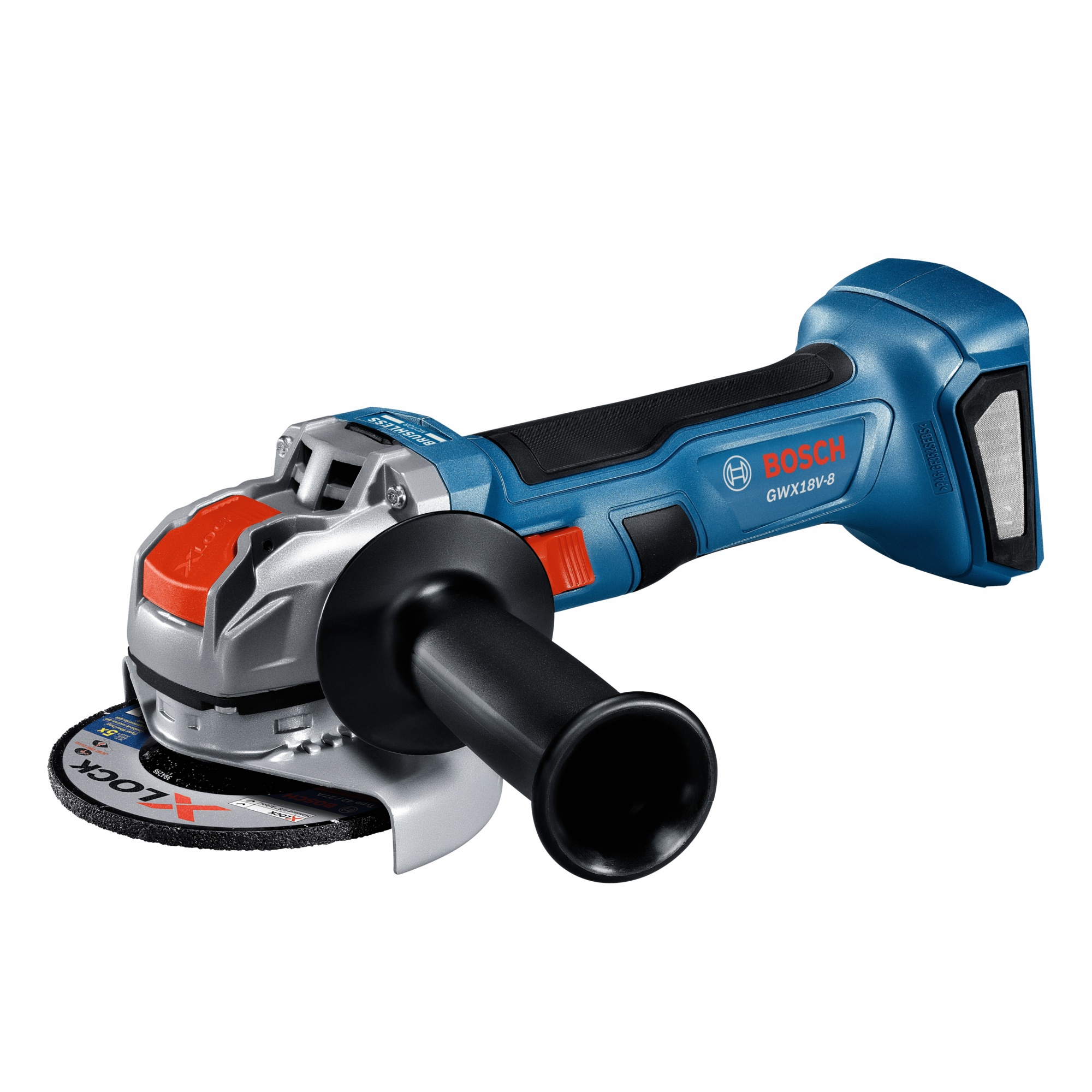 Bosch 18V X-LOCK Brushless Angle Grinder — 4 1/2in., Slide Switch, Bare Tool, Model# GWX18V-8N