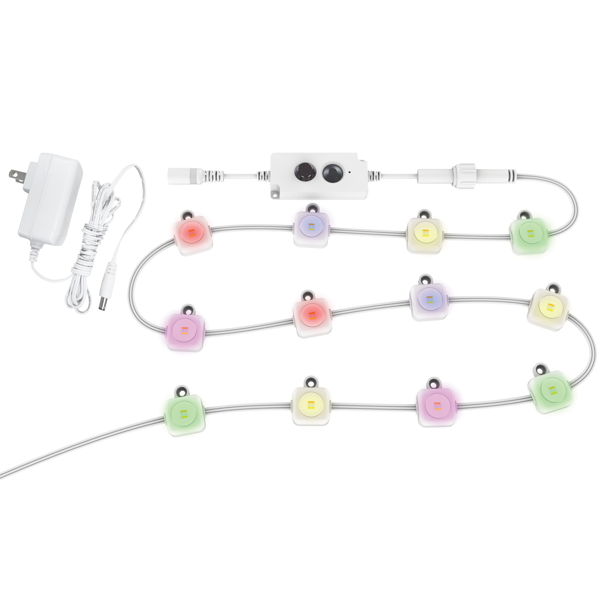 Pinegreen Lighting Permanent LED String Light — 50ft., 30 Color Changing LEDs, 21 Color Settings, Model# CL-50PSL-RGBWWIC