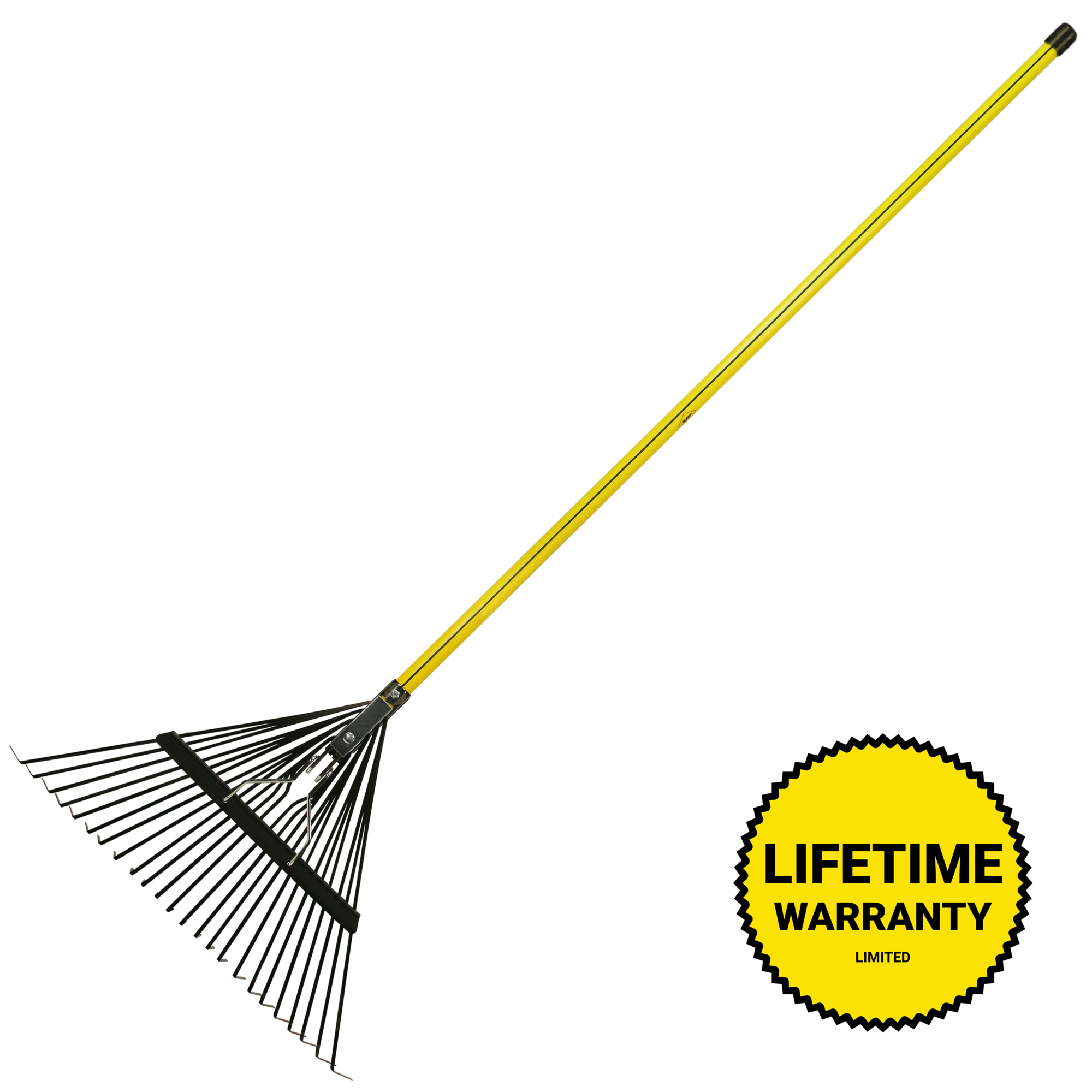 Nupla Leaf Rake — 24 Steel Tines, 54in. Fiberglass Handle, Ergonomic Butt Grip, Model# 75.69-610