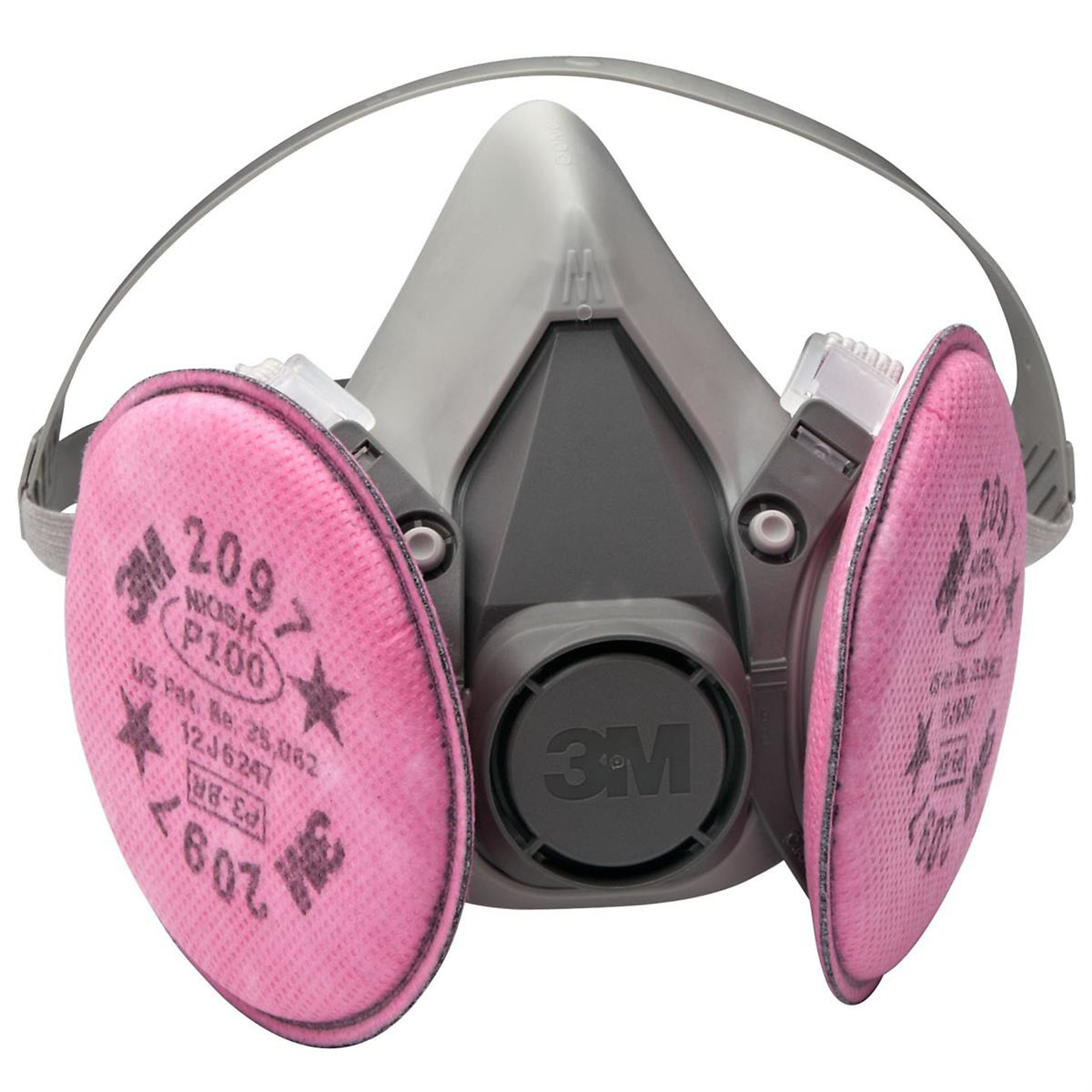 3M Respirator Half Mask — Medium, P100 Filter, Activated Charcoal Layer, Model# MMM7182