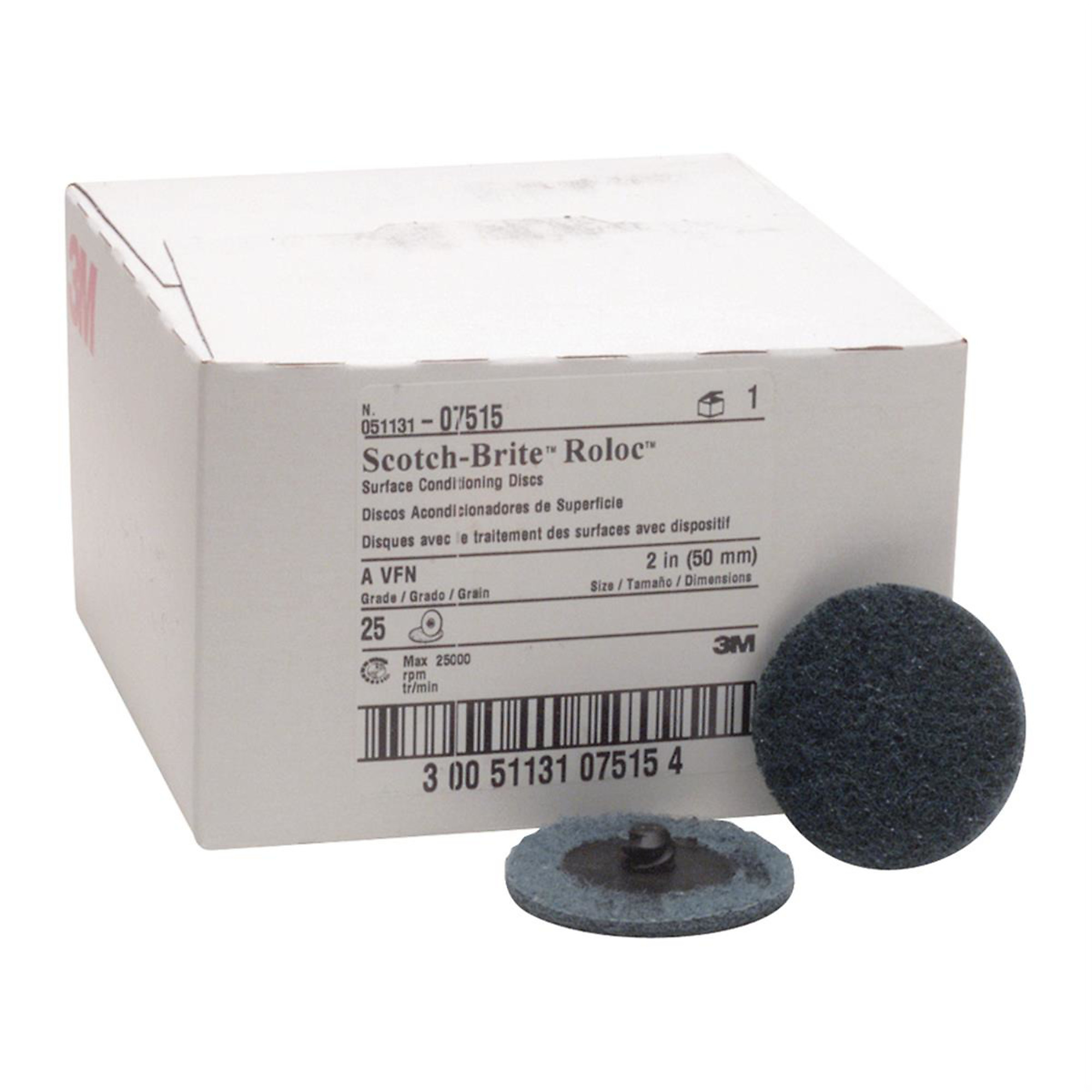 3M Roloc Disc — 2in., Very Fine, 25 Pcs, Blue, Model# MMM7515