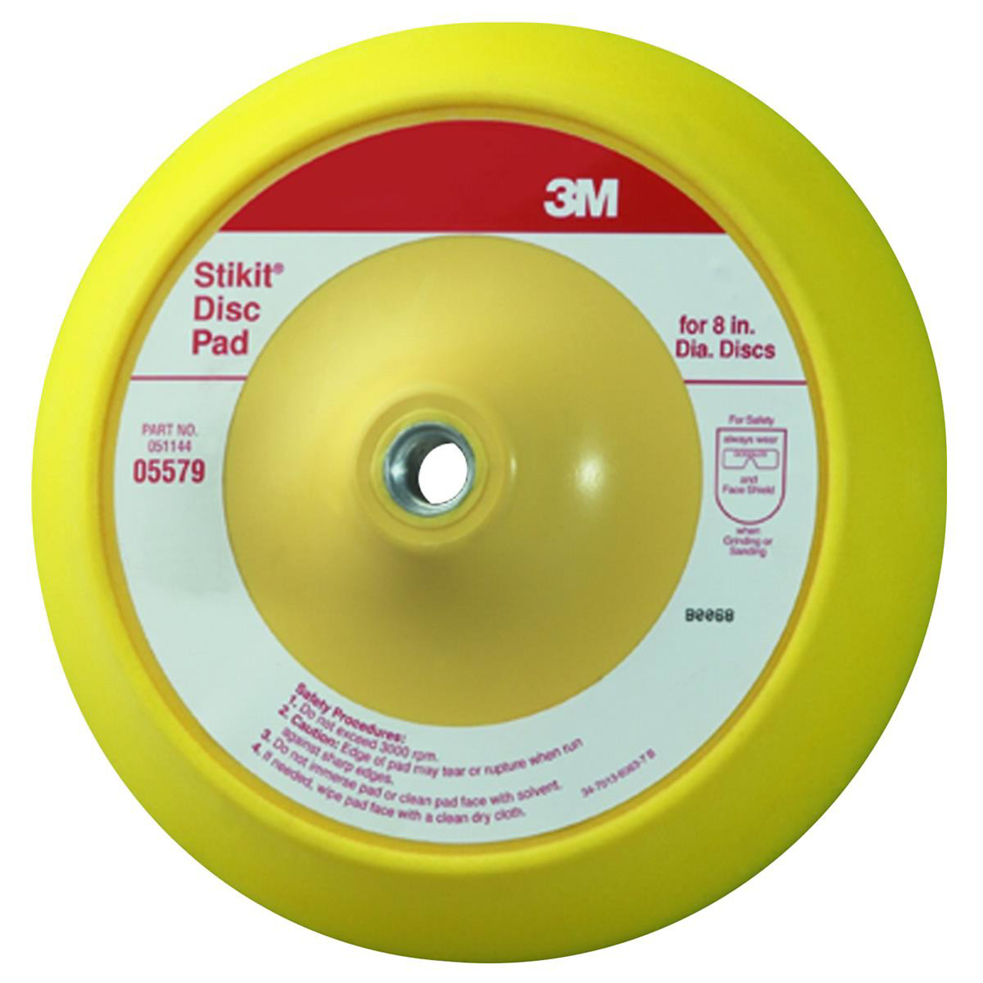 3M Disc Pad — 8in., For Slow Speed Polisher/Grinder, 3,000 RPM Max Speed, Model# MMM5579