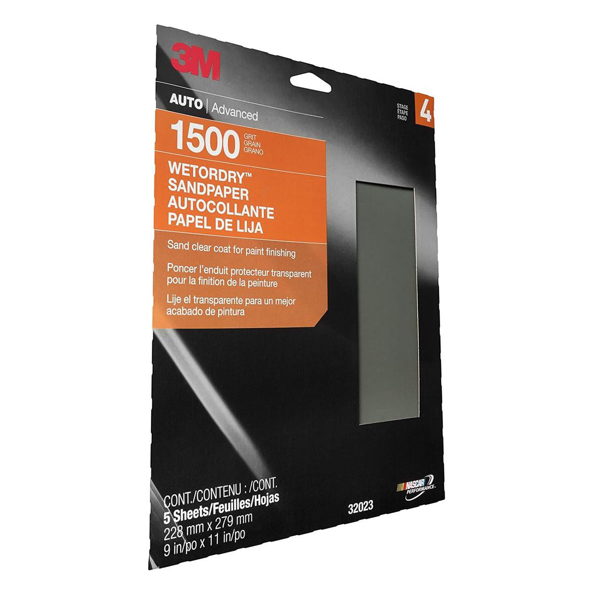 3M Paper Sheets — 9in. x 11in., Micro Fine 1500, Silicon Carbide, 5 Pcs, Model# MMM32023