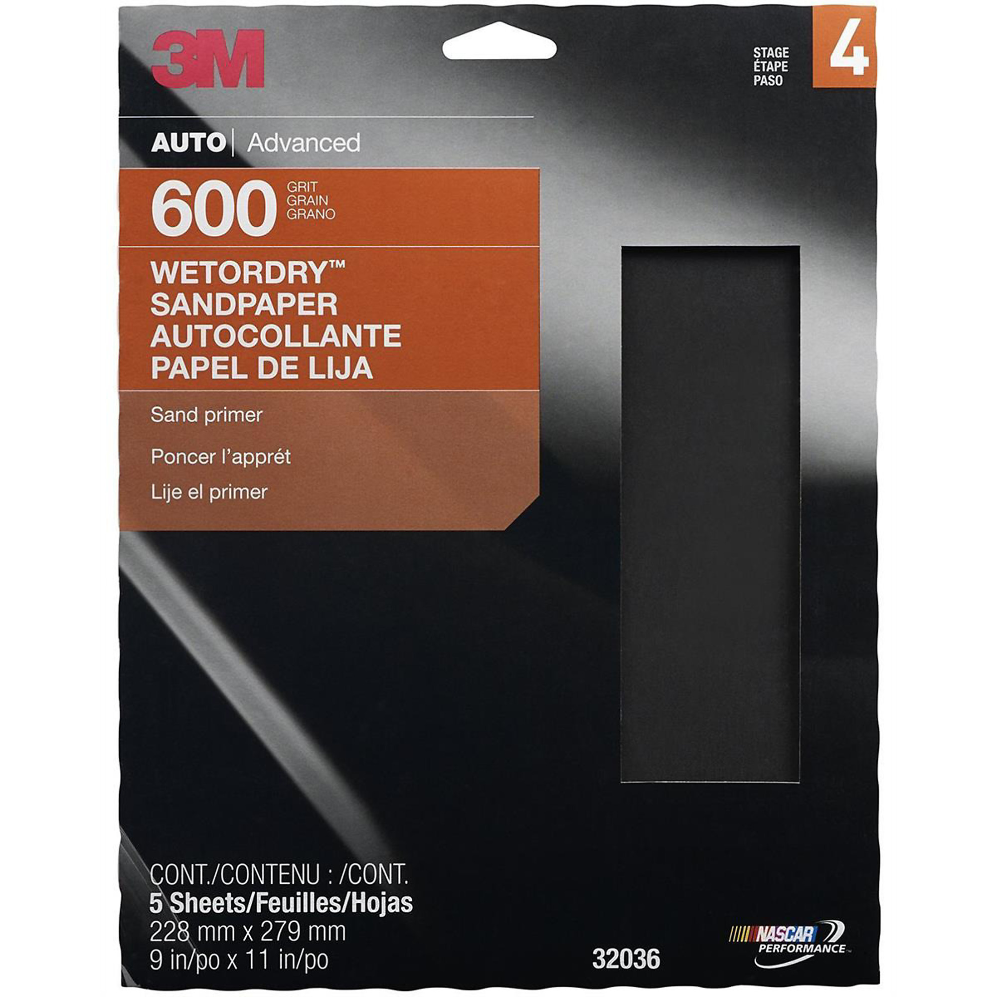 3M Wetordry Paper Sheets — 9in. x 11in., P600, Aluminum Oxide, 5 Pcs, Model# MMM32036