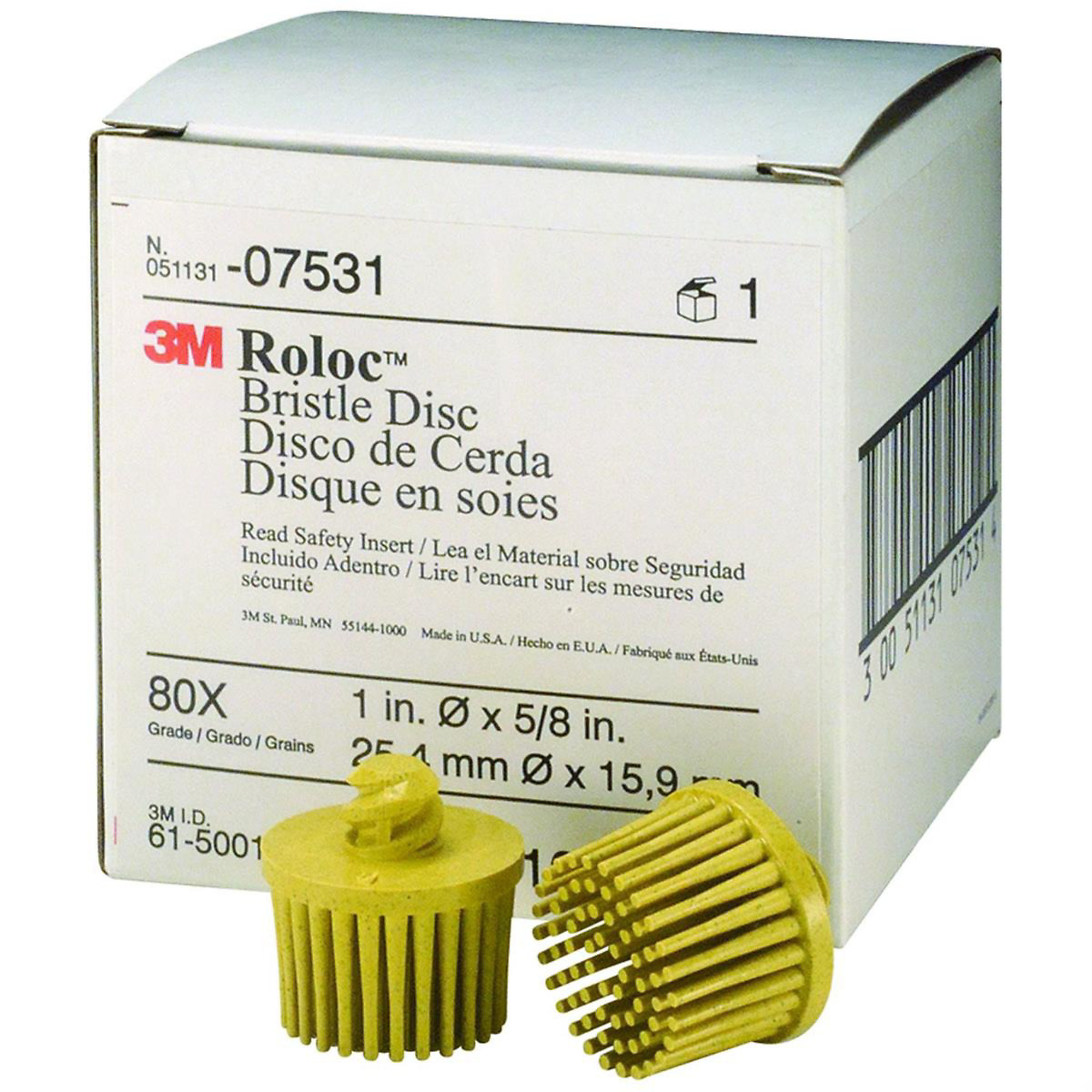 3M Bristle Disc — 1in., 80 Grit, Model# MMM7531