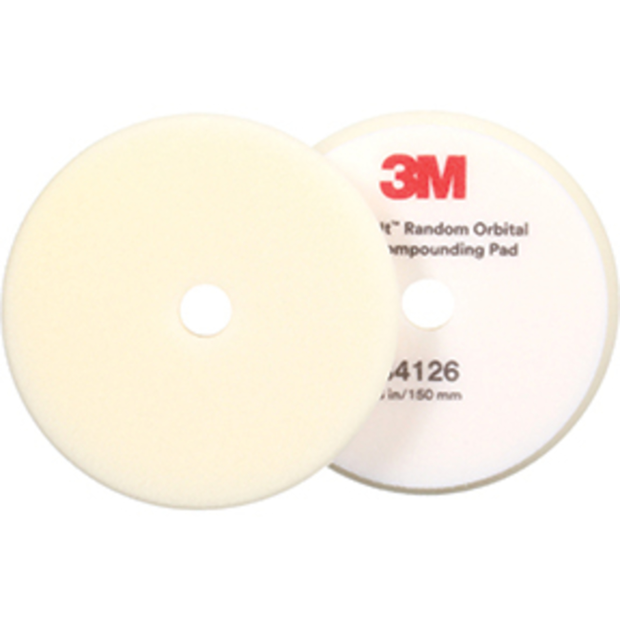 3M Perfect-It Random Orbital Foam Compounding Pad — 6in., White, 2 Pads/Bag, Model# MMM34126