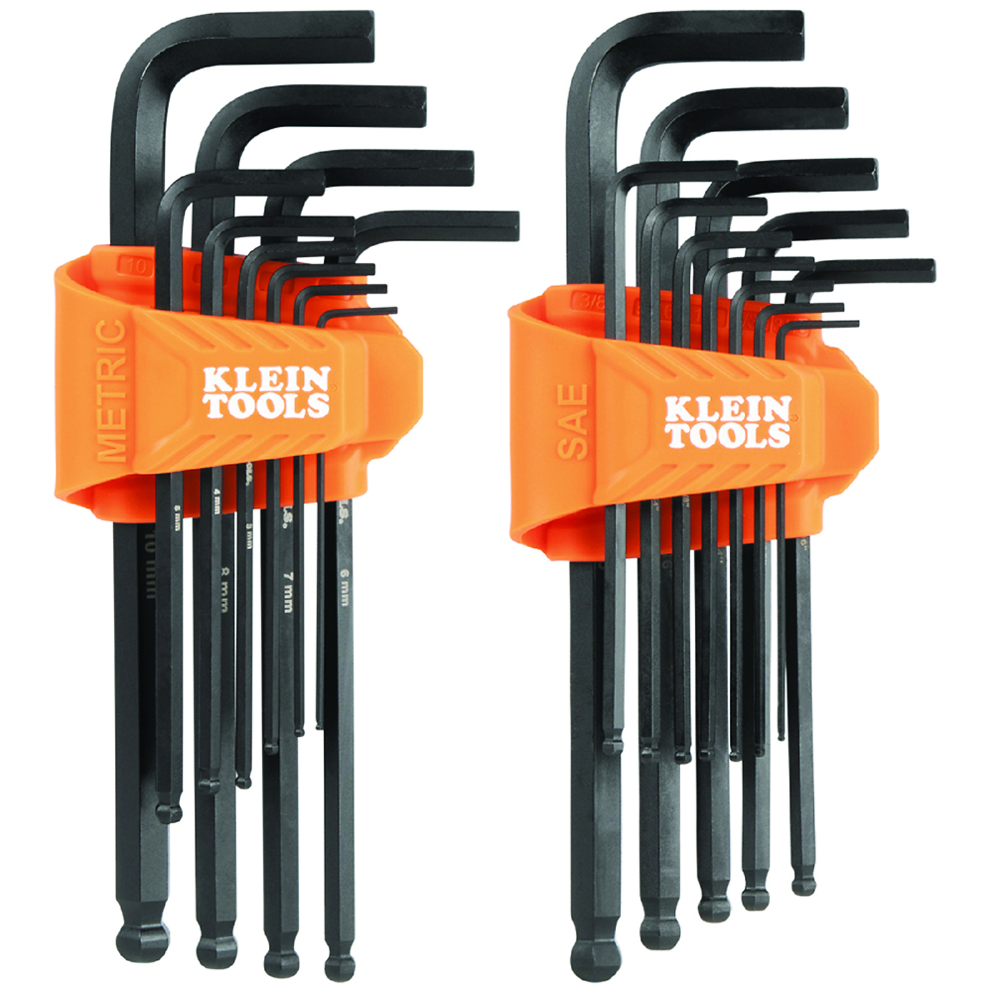 Klein Tools Long Ball End Hex Key Set — SAE and Metric, 22-Piece, Model# BLS22