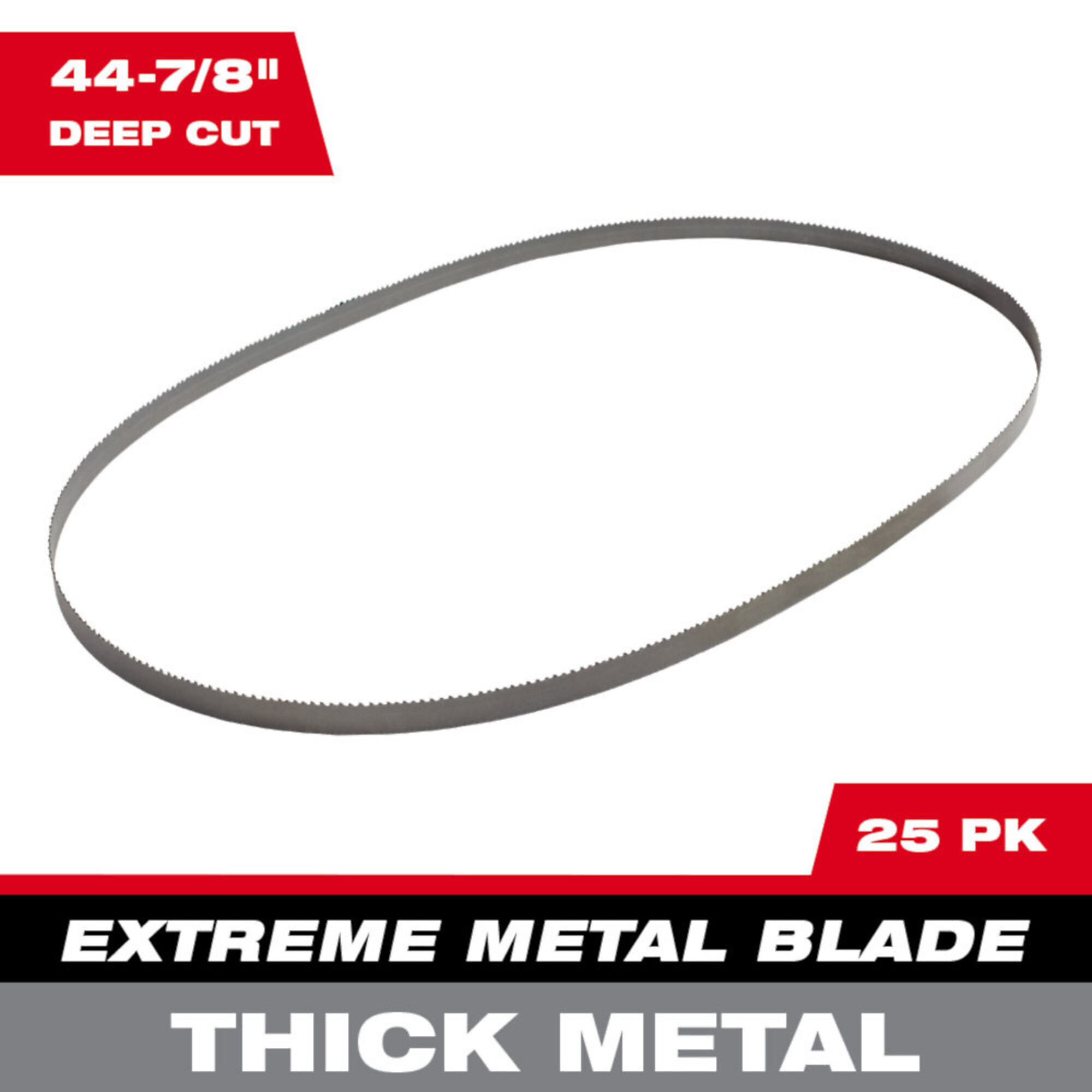 Milwaukee, 44-7/8" 8/10 TPI Extreme Metal Deep Cut Band Saw Blade for Thick Metal (25 PK), Model# 48-39-0605