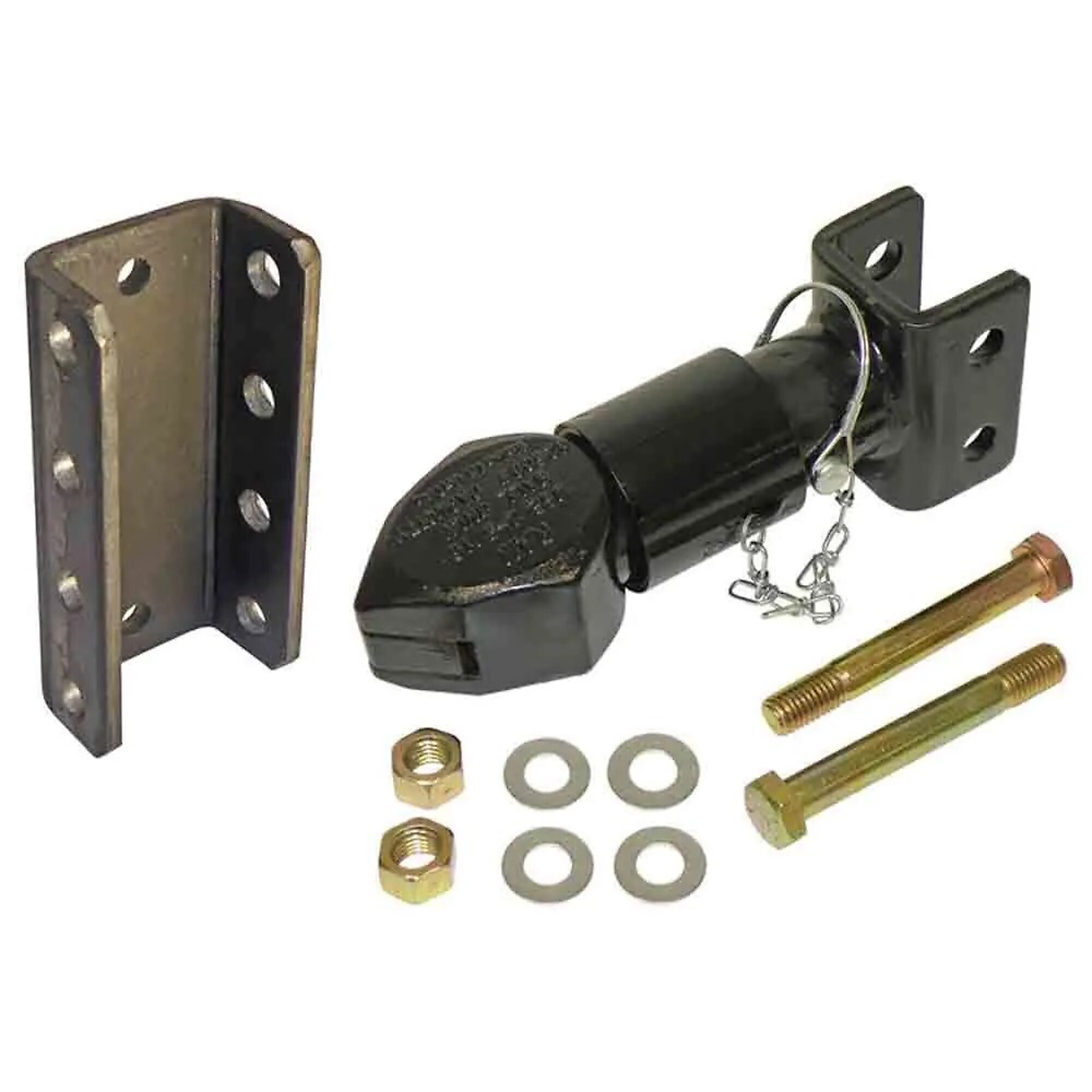 Pacific Trailer, Sleeve Lock Adjustable 2-5/16 inch Coupler with 3-Position Channel, 12K Capacity, Cast Head, 2-7/8 inch Wide Channel, Grade 8 Hardware, Black, Model# CTA-296-3KIT