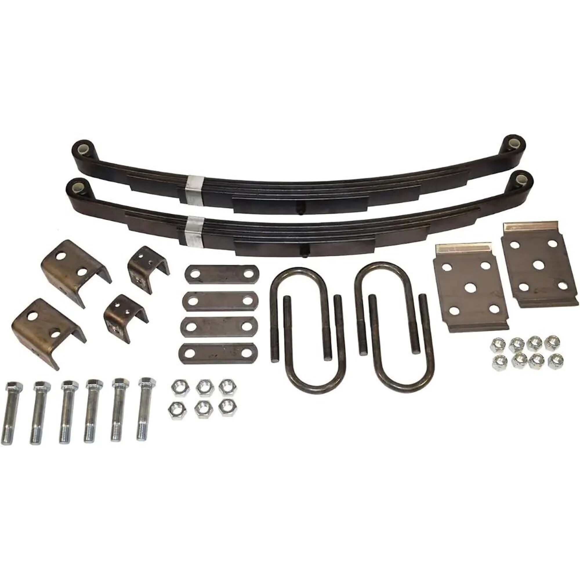 Rigid Hitch, Trailer Axle Suspension Kit for Single Axle, 3500 lb Capacity, 27 Inch Spring Free Length, 2 Leaf Springs, Hanger Kit, U-Bolt Kit, Model# ASK-1