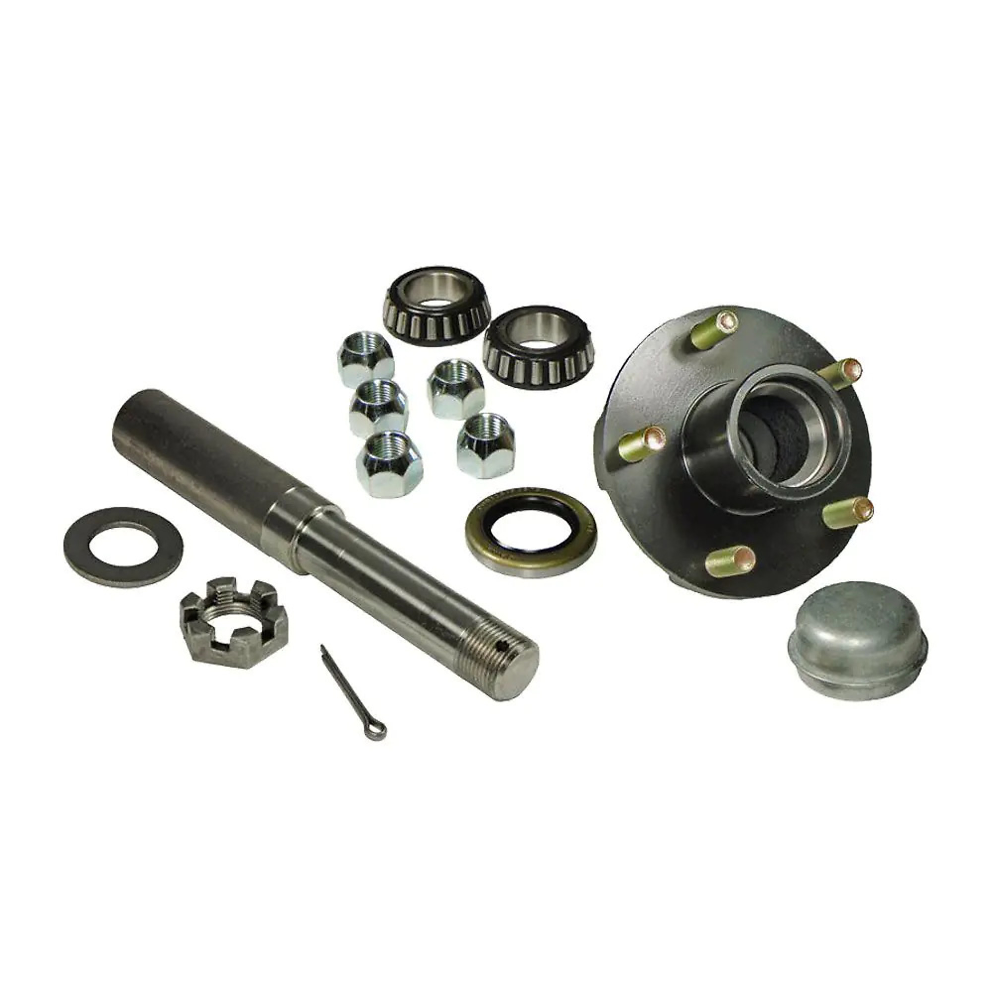 Rigid Hitch, 5-Lug Hub/Spindle End Unit, Fits 1.5in Round Tube, Spindles for 1-1/16 Inch ID Bearings, 1350lb Capacity Per Hub, Model# RD-2200545