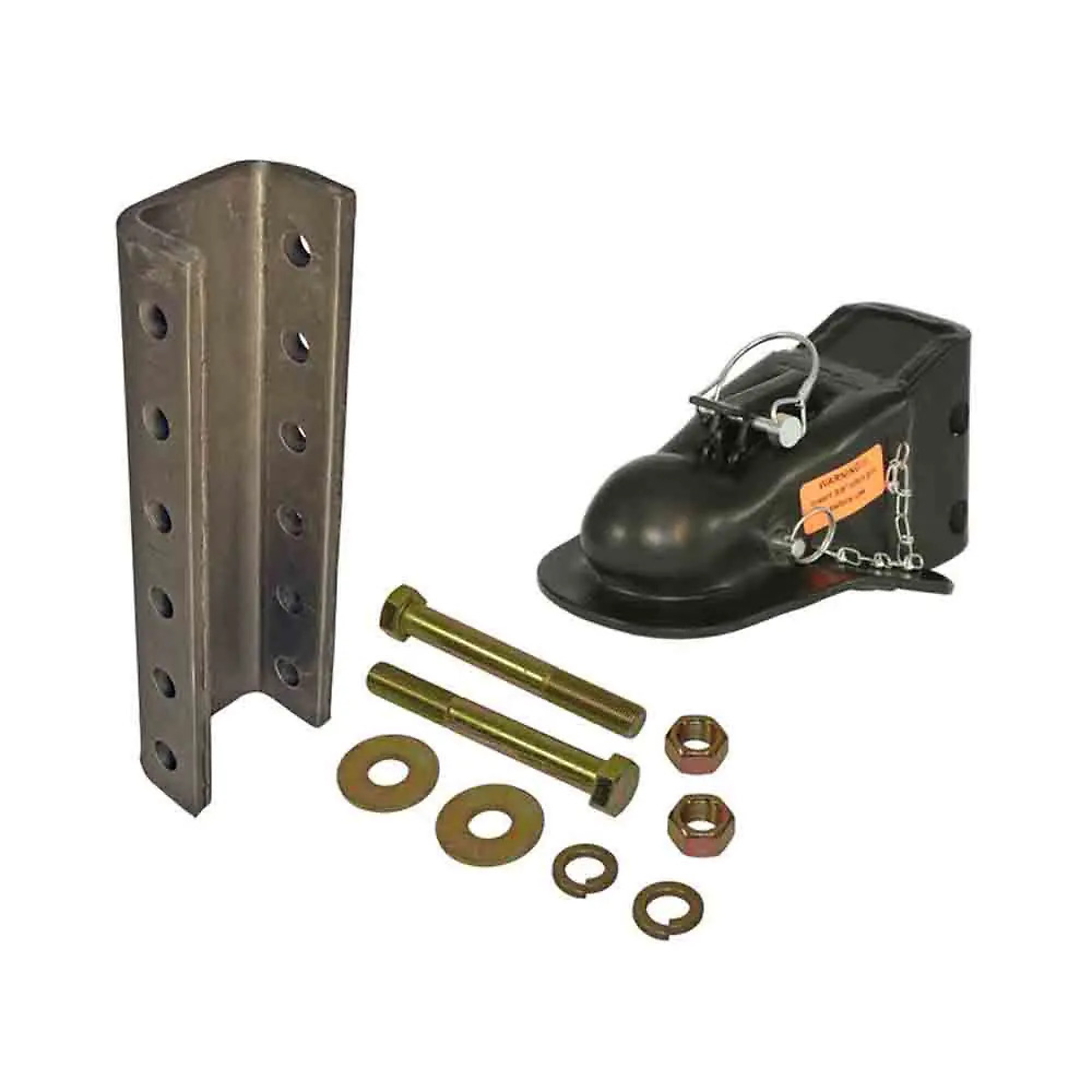 Wallace Forge, Heavy Duty 2-5/16 Inch Coupler with 5-Position Channel, 10K Capacity, Grade 8 Hardware, 2-7/8 inch Wide Channel, Black, Model# 242516-5KIT