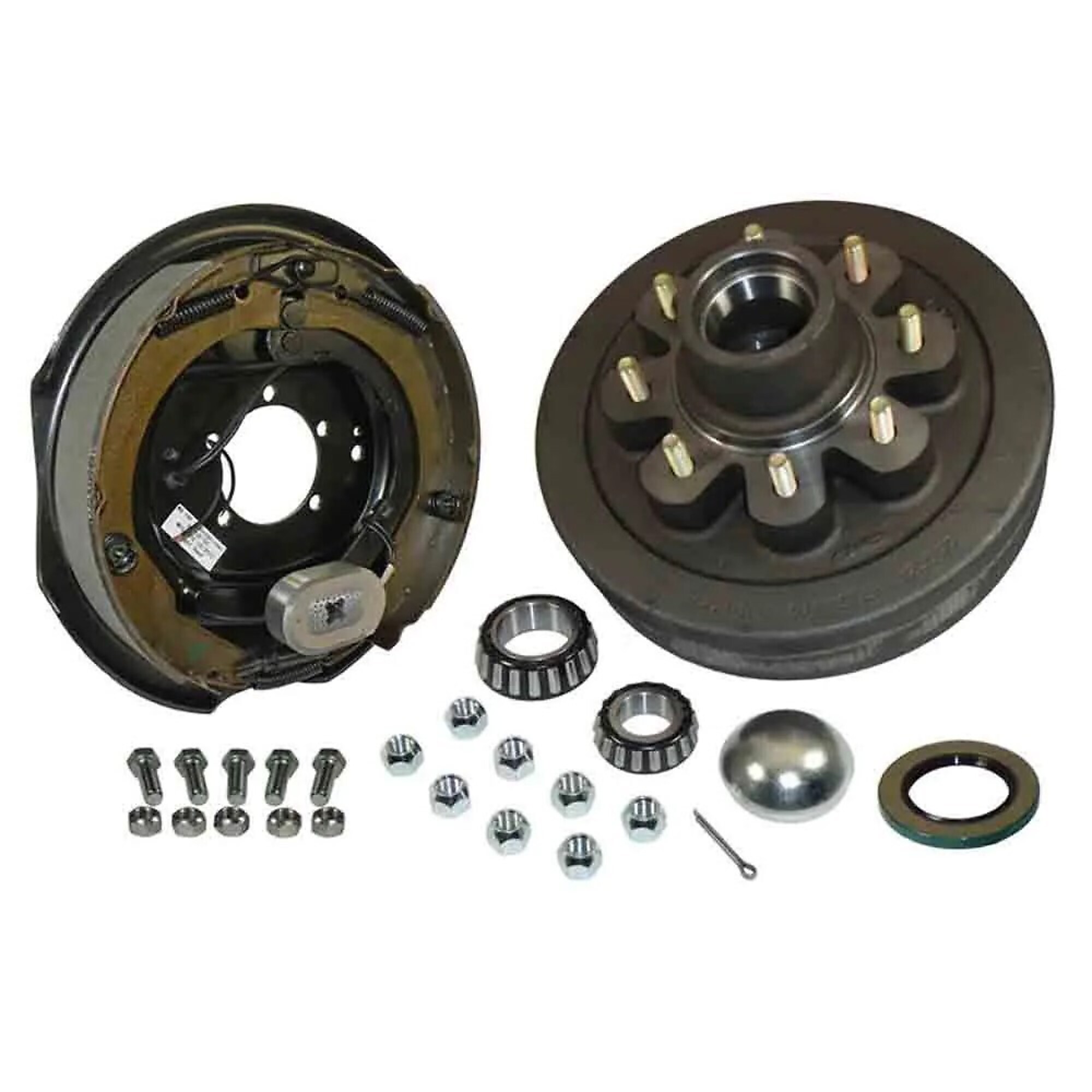 Rigid Hitch, Electric Drum Brake Kit, Passenger Side, 12in, 8-Bolt on 6.5 inch Circle, Model# BPH1208ER