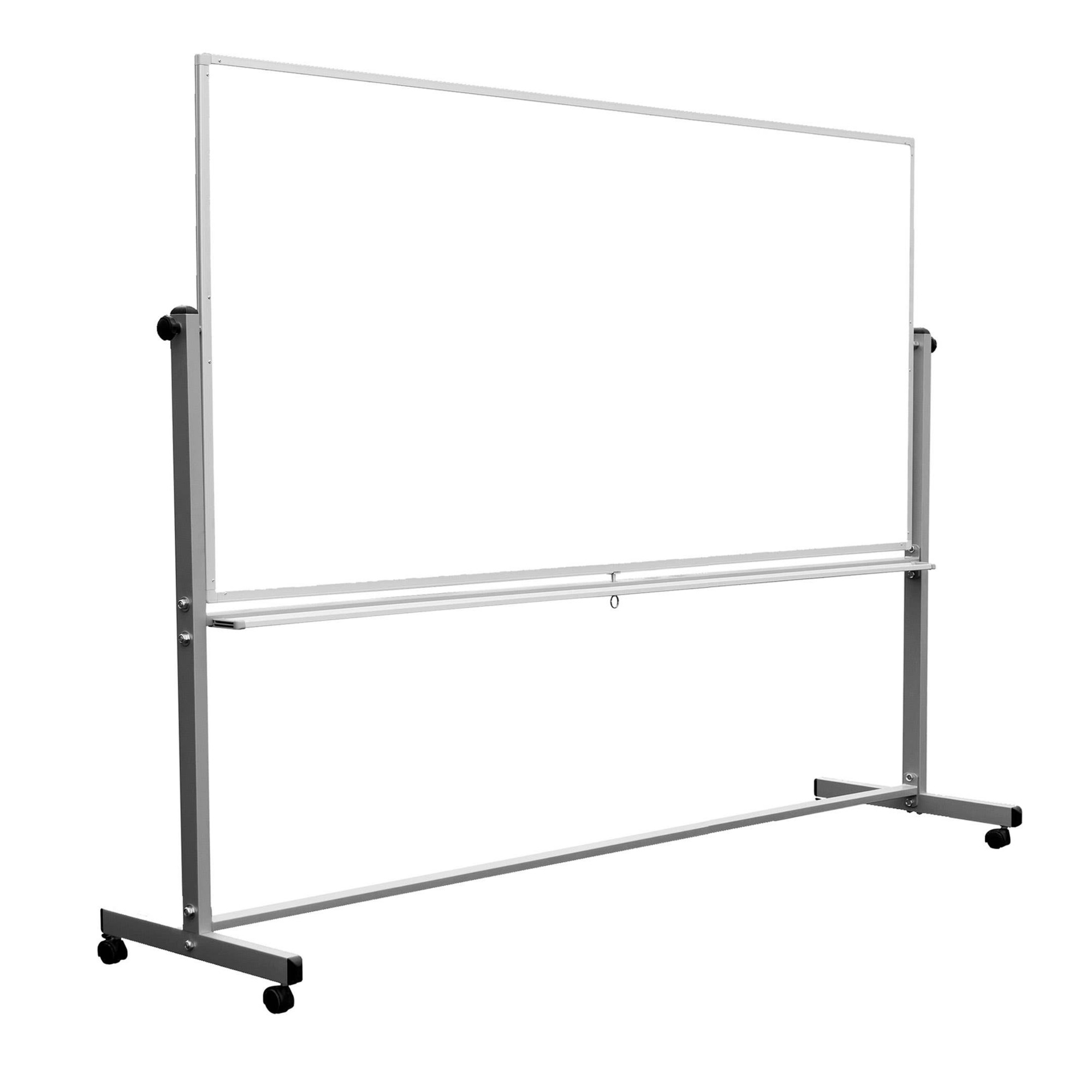 Luxor Double-Sided Magnetic Whiteboard — 90in.W x 40in.H, Steel Frame, Model# DEMW003
