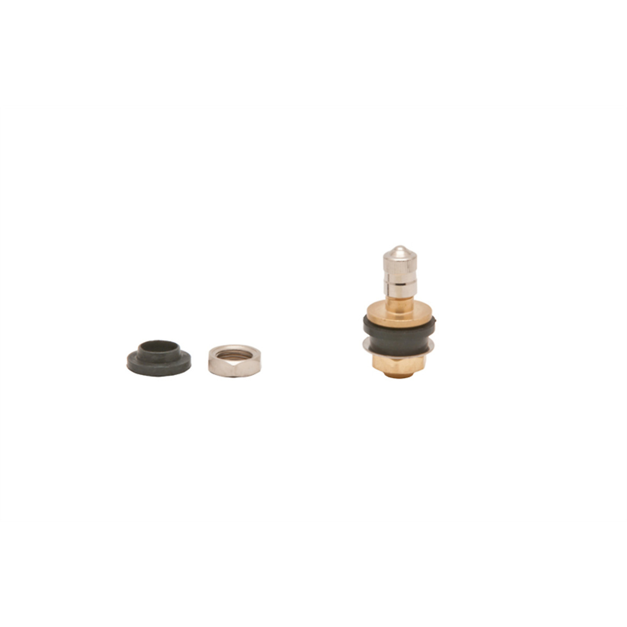 Haltec Tractor Front Wheel Drive Tire Valve — Low Profile, 9/16in. Effective Length, Brass Finish, Fits 0.453in. or 0.625in. Valve Hole, Model# HALTV-6008