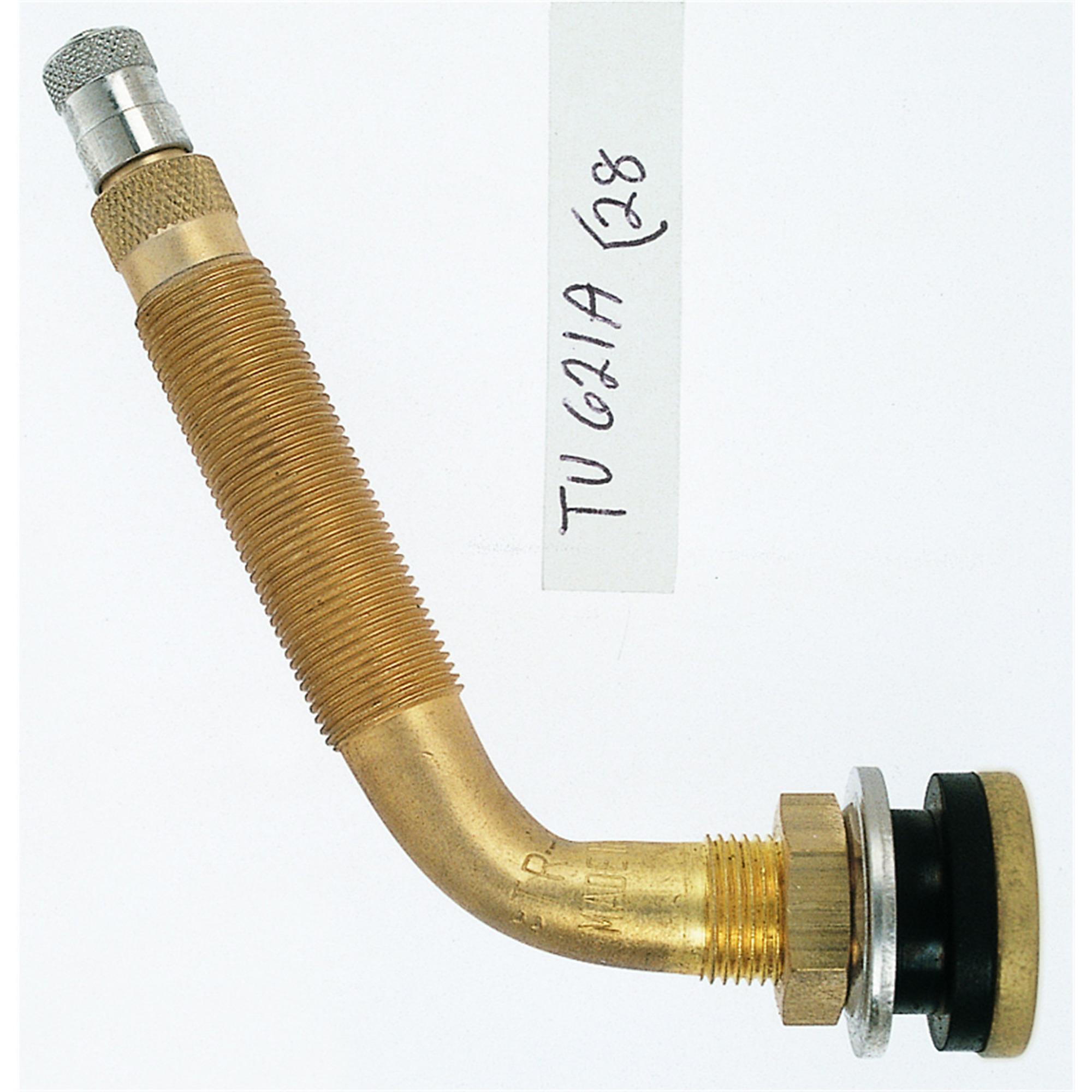 Haltec Air Liquid Tire Valve — 1.5in. Size A, 3in. Size B, 65-Degree Bend Angle, 0.625in. Valve Hole, Model# HALTV-621A