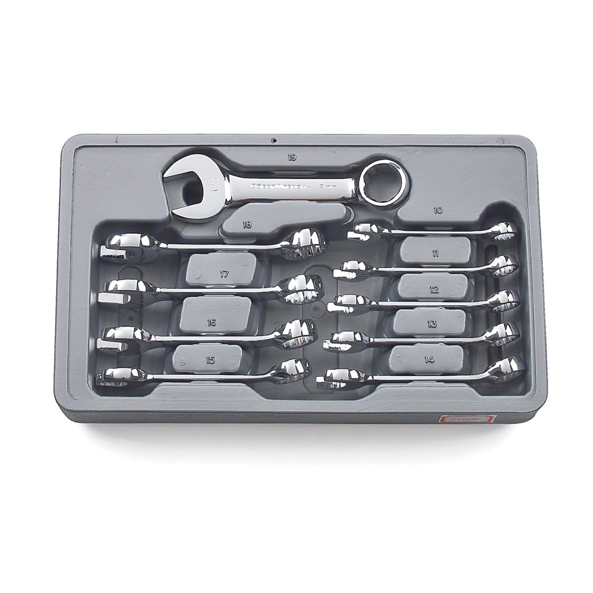 GearWrench Stubby Combination Metric Wrench Set — 10-Piece, 12-Point, Alloy Steel, Model# KDT81904