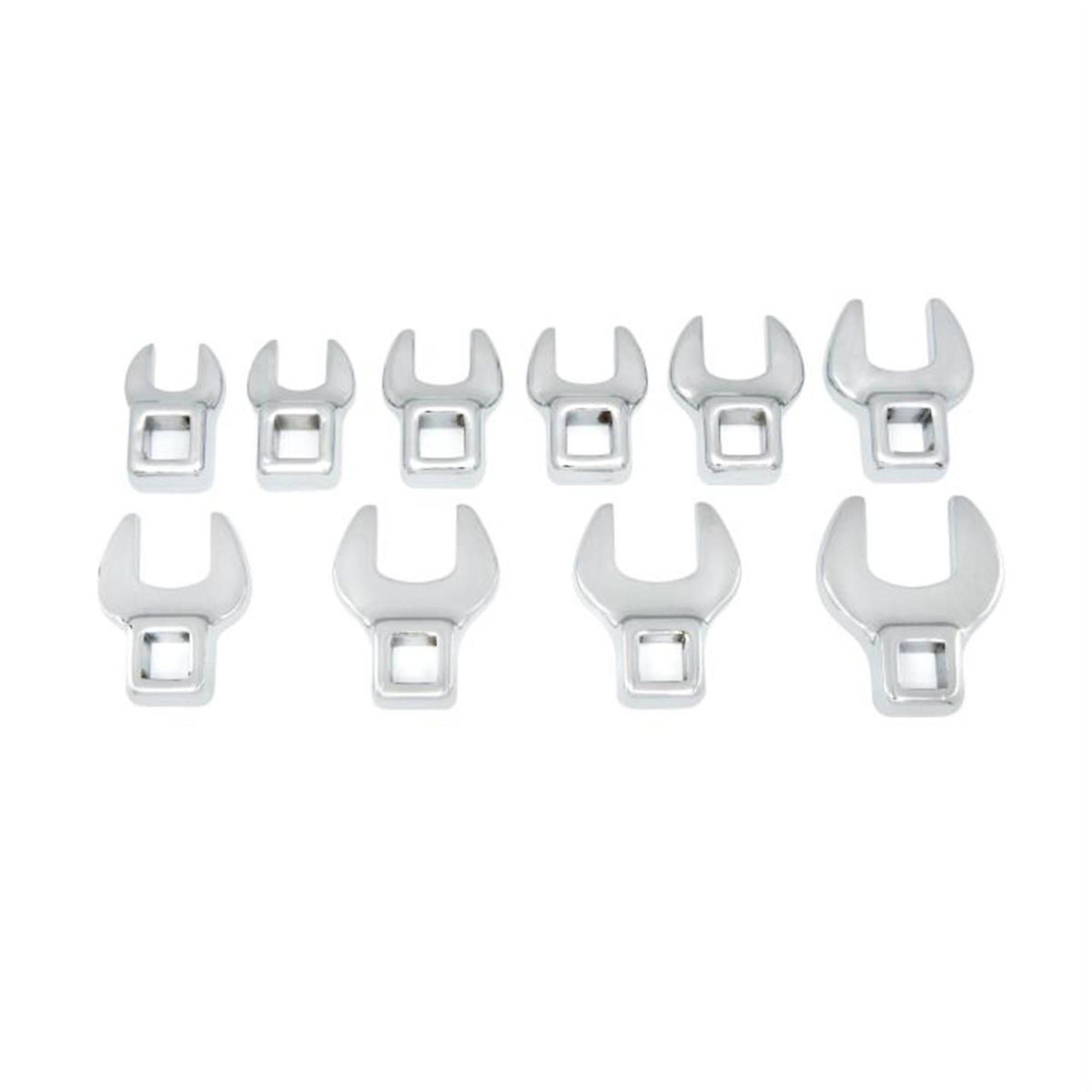 GearWrench 10-Piece Crowfoot Wrench Set — 3/8in. Drive, Metric, Polished Chrome, Model# KDT81909