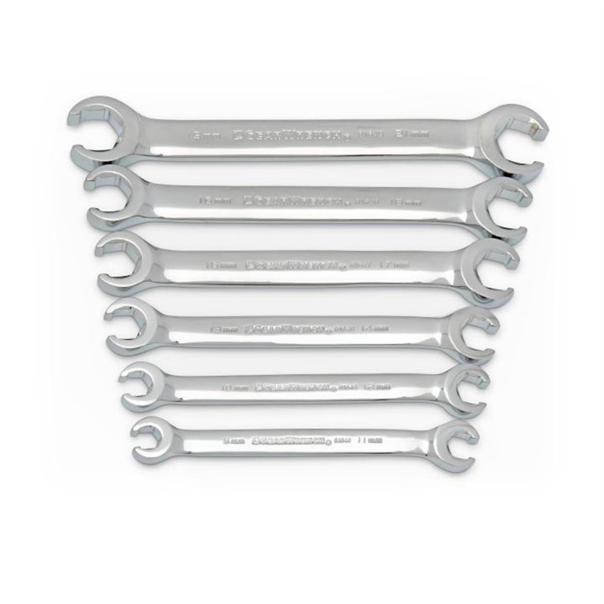 GearWrench Flare Nut Metric Wrench Set — 6-Piece, 15° Offset, Alloy Steel, Model# KDT81906