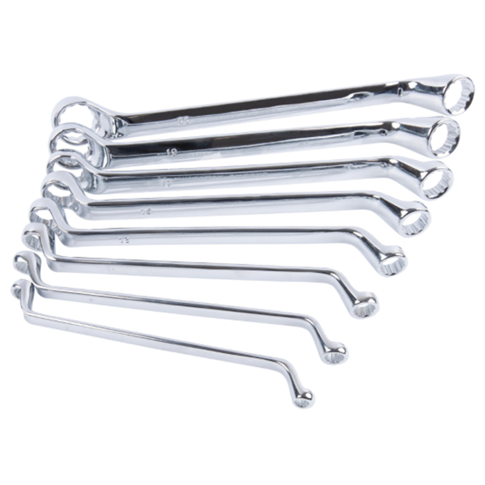 Performance Tool 8-Piece Offset Metric Box Wrench Set — 60° Offset, Includes Storage Rack, Model# WLMW1086