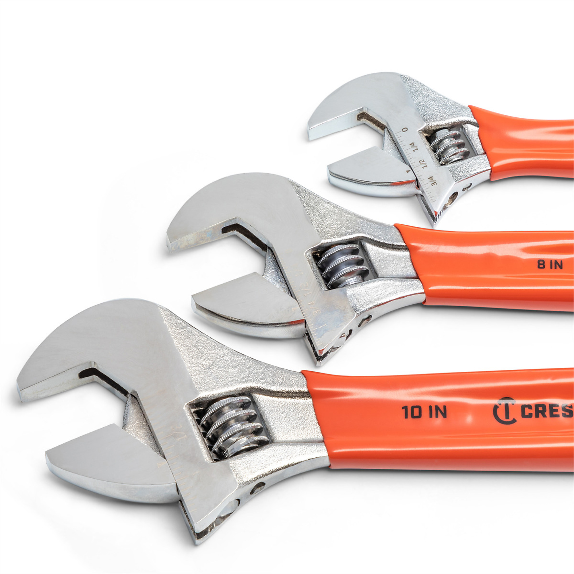 Gearwrench Adjustable Cushion Grip Wrench Set — 3-Piece, 6in., 8in. & 10in., Laser-Etched Scale, Model# KDTAC26810CV