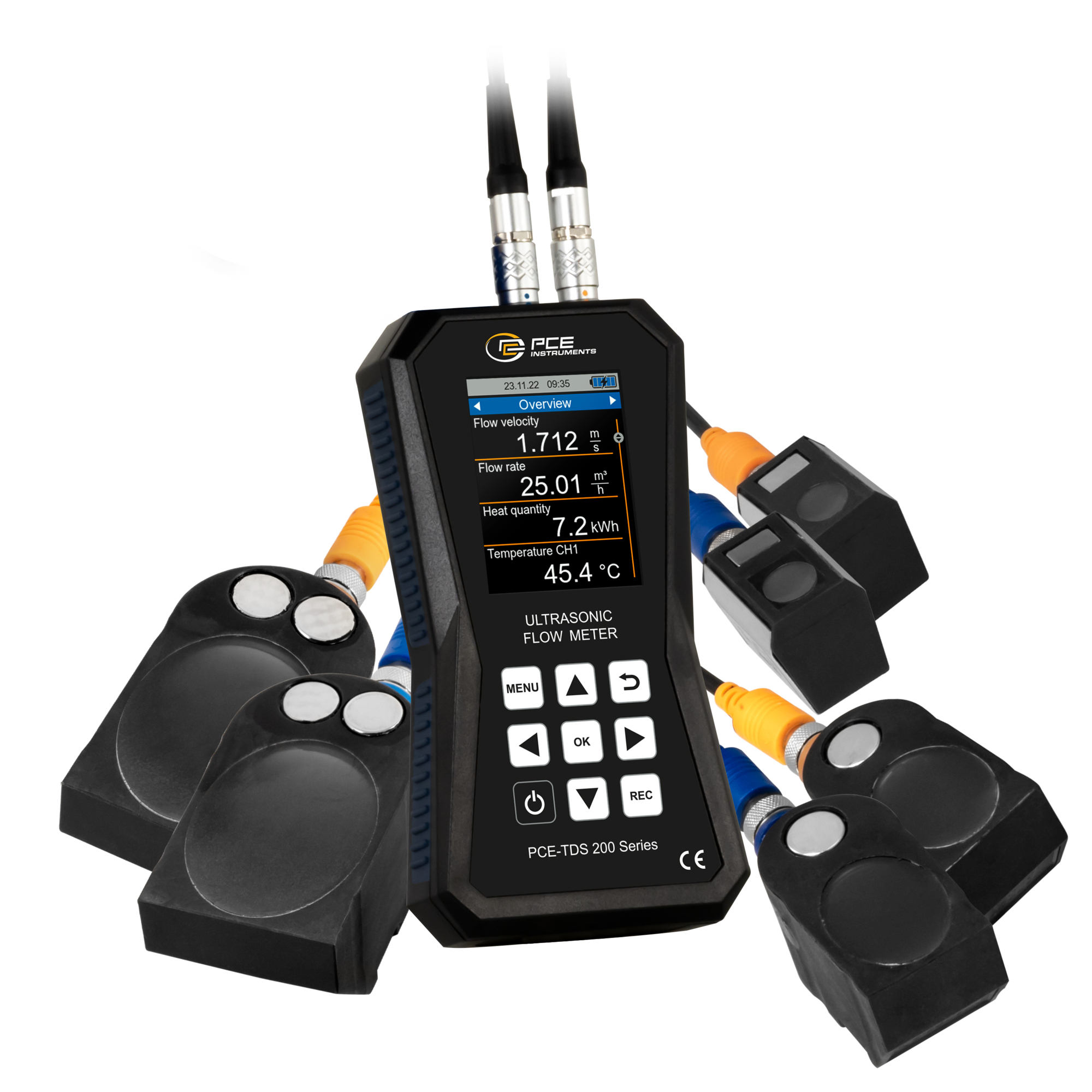 PCE Ultrasonic Flow Meter — ±32 m/s Measuring Range, Model# PCE-TDS 200 SML