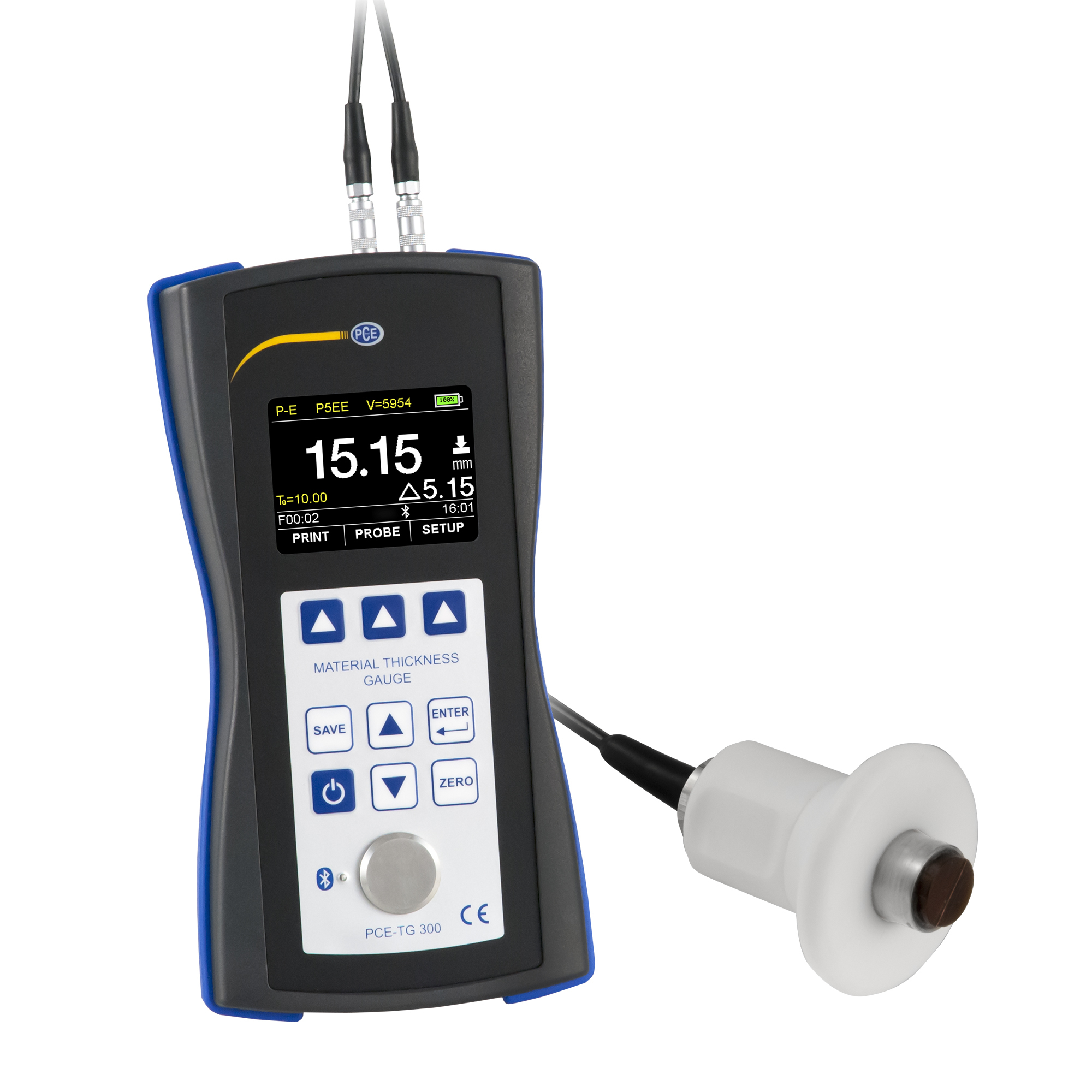 PCE Ultrasonic Material Thickness Meter — Measures Wall Thickness, Model# PCE-TG 300-HT5