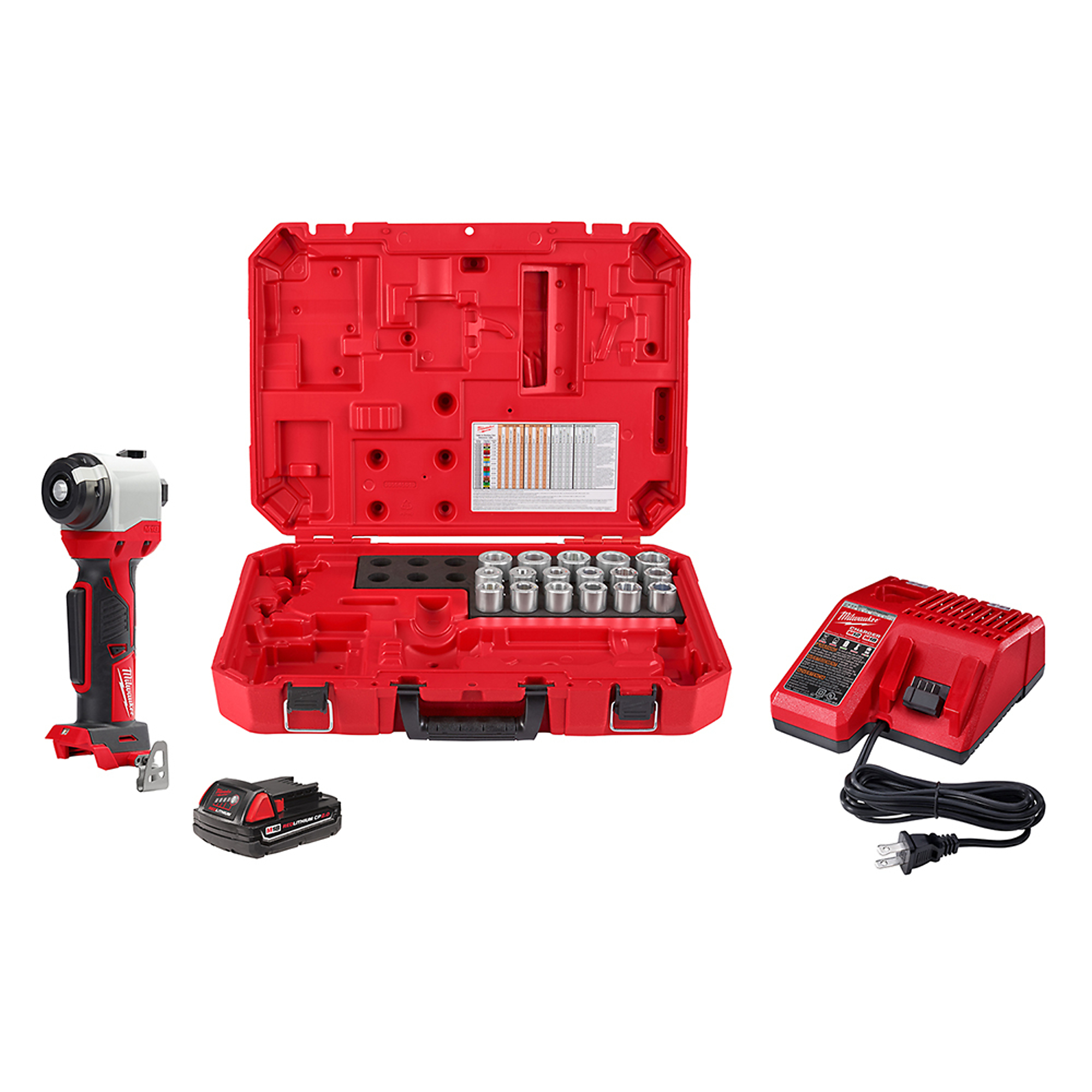 Milwaukee, M18™ Cable Stripper Kit with 17 Cu THHN / XHHW Bushings, Model # 2935CU-21S