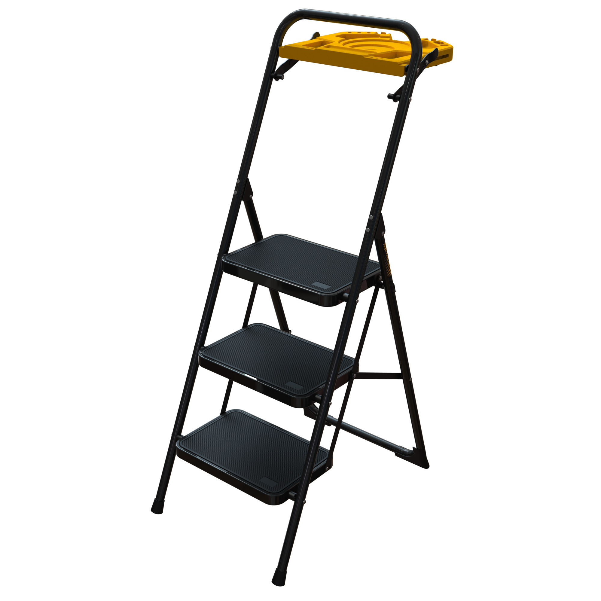 Metaltech 3-Step Steel Stepstool — Type IA, 300-Lb. Capacity, Tool Tray, Model# E-SLC3TYW